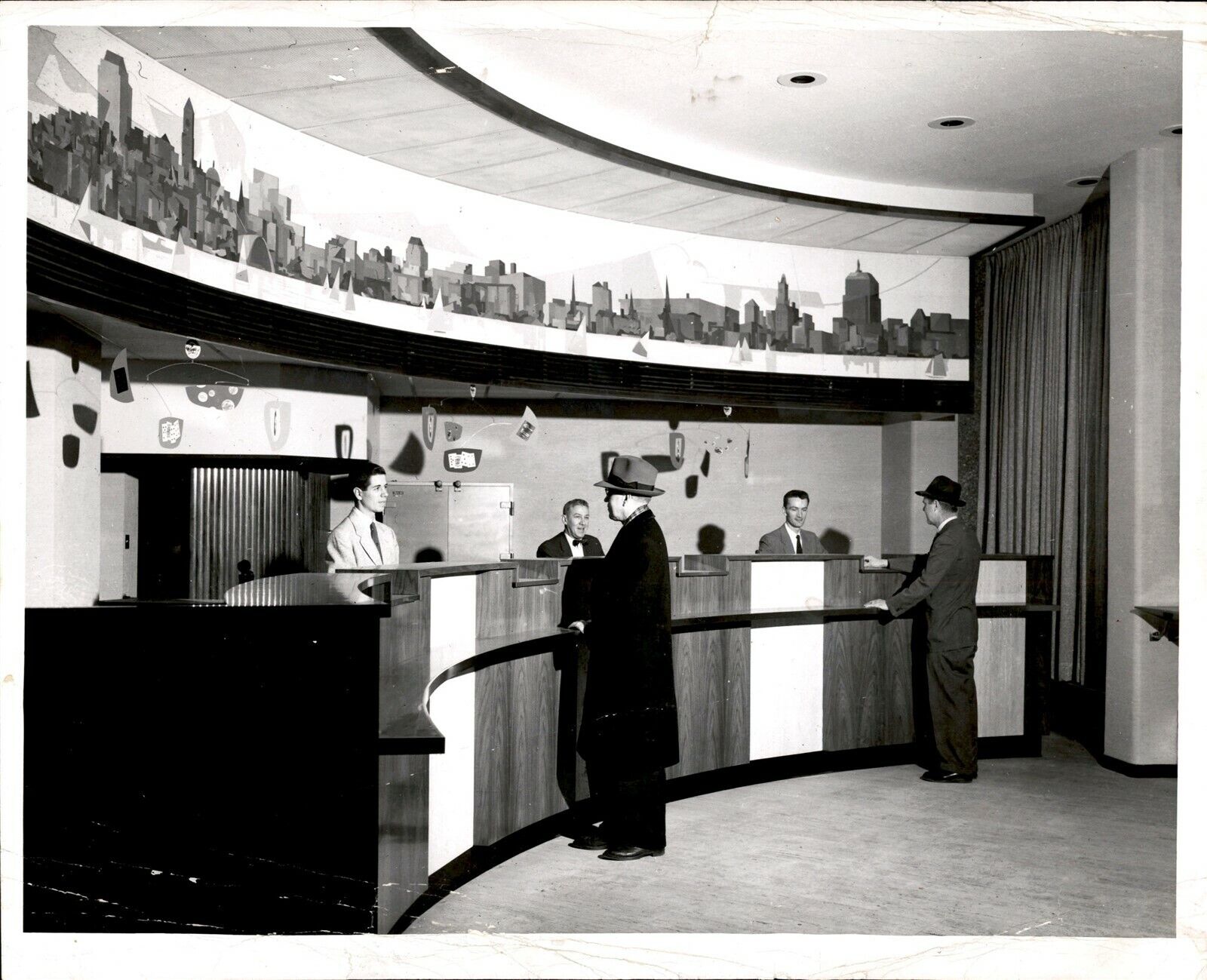 LG904 1957 Original Photo DRAMATICALLY MODERN Boston Five Cents Savings Bank