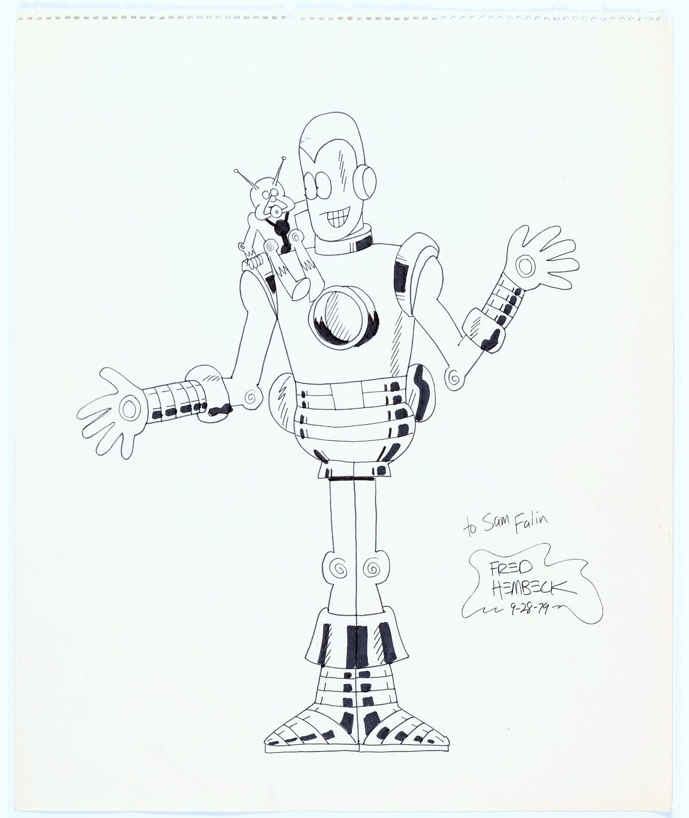 Large 1979 Marvel Comics Fred Hembeck Antman Iron Man Art Stan Lee  Marvelmania