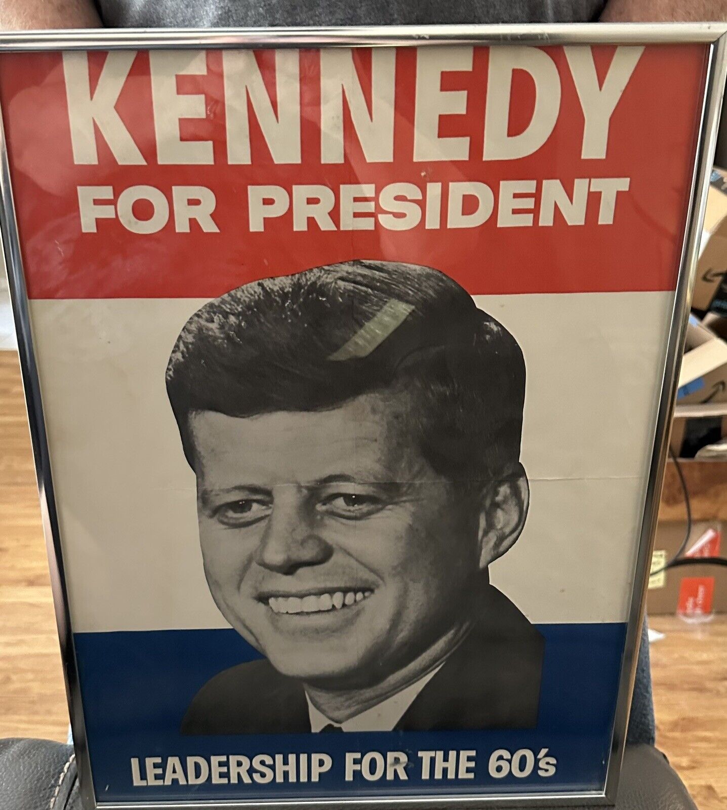 Original JFK Kennedy For President 1960 Campaign Poster Framed  13 x 18