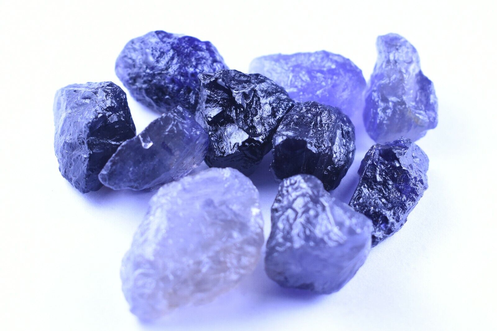 249 Carat Natural Blue Iolite Rough Lot Crystal Rock Loose Gemstone 10 Pcs 