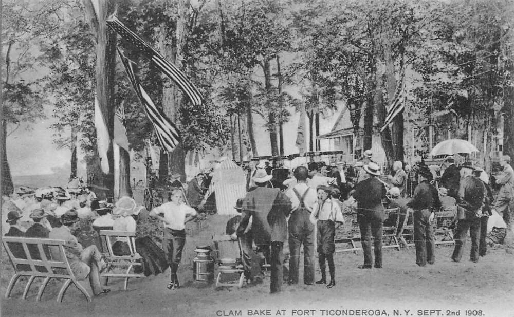 Fort Ticonderoga New York Clam Bake 1908 Vintage Postcard AA83683