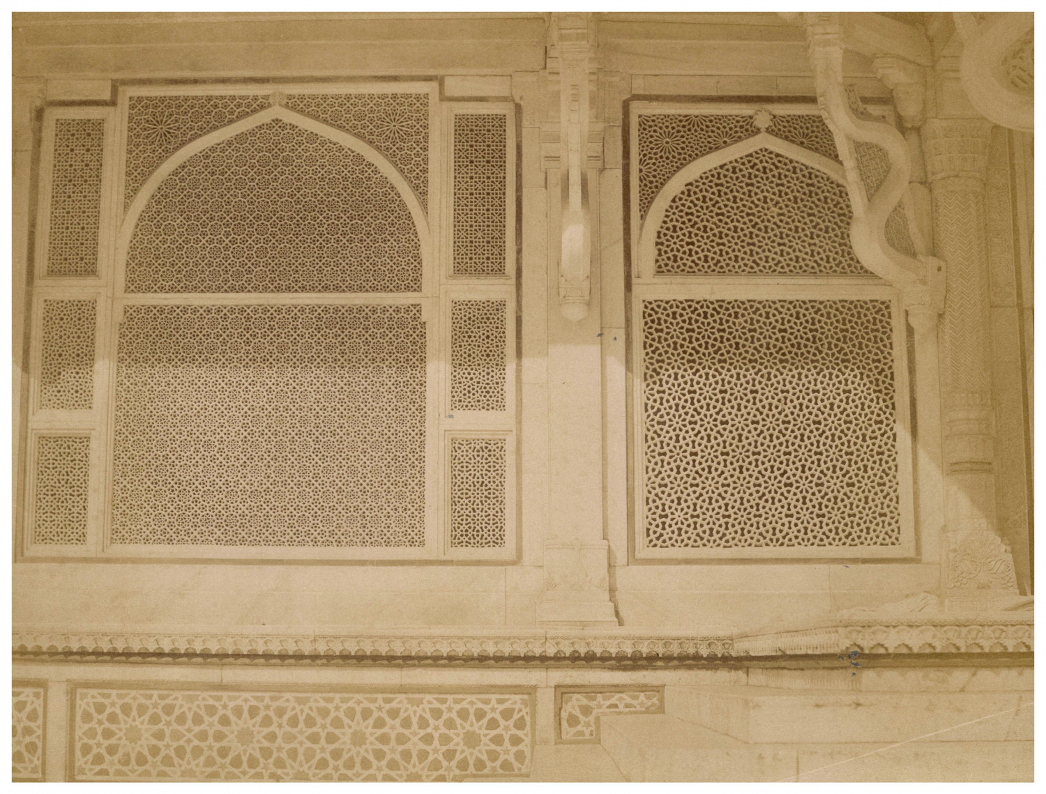 India, Agra, Fatehpur Sikri, Fence Vintage Albumen Print Albumin Print 20
