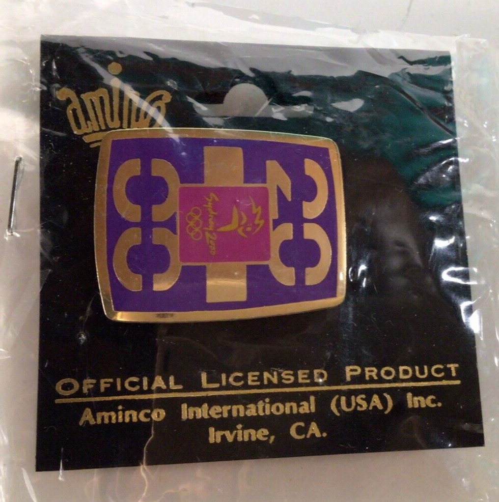 SYDNEY 2000 OLYMPIC PIN OFFICIALLY LICENSED AMINCO PINK PURPLE