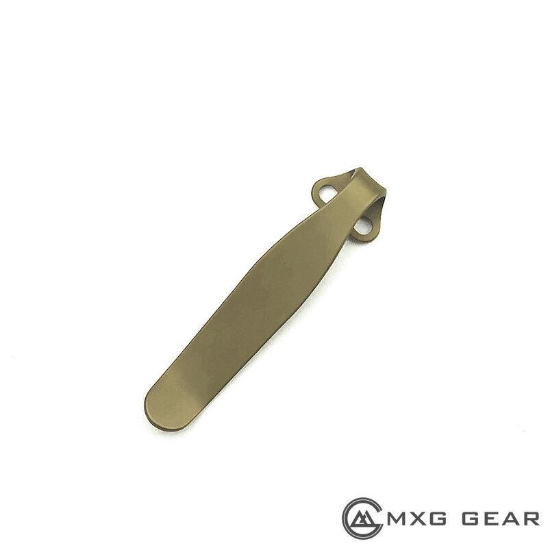 (Bronze) Titanium Deep Carry Pocket Clip for Benchmade 781 Anthem Knife
