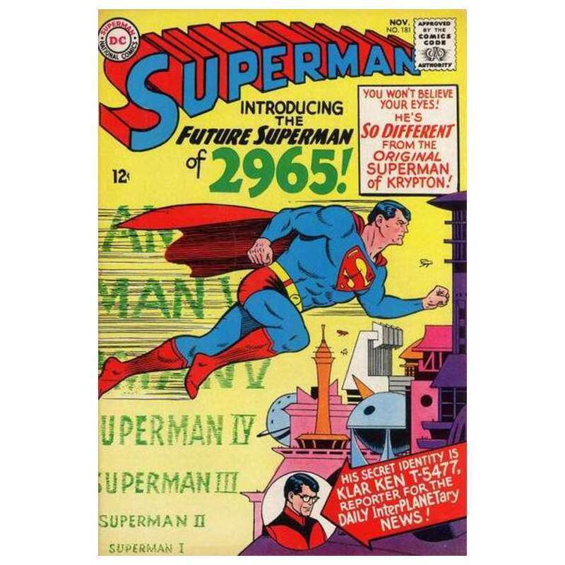 Superman #181  - 1939 series DC comics VF minus Full description below [a]