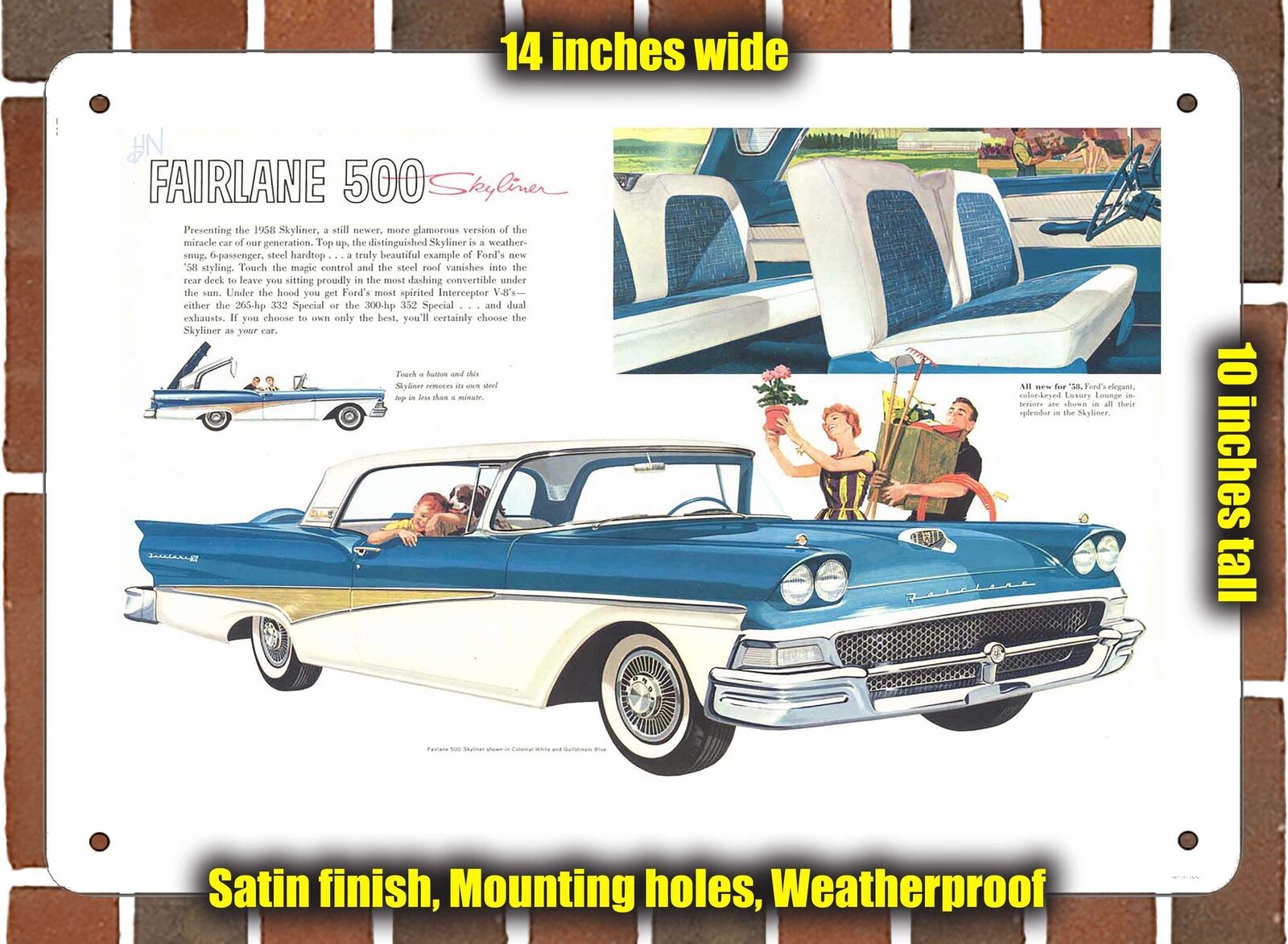 METAL SIGN - 1958 Ford Fairlane (Sign Variant #04)