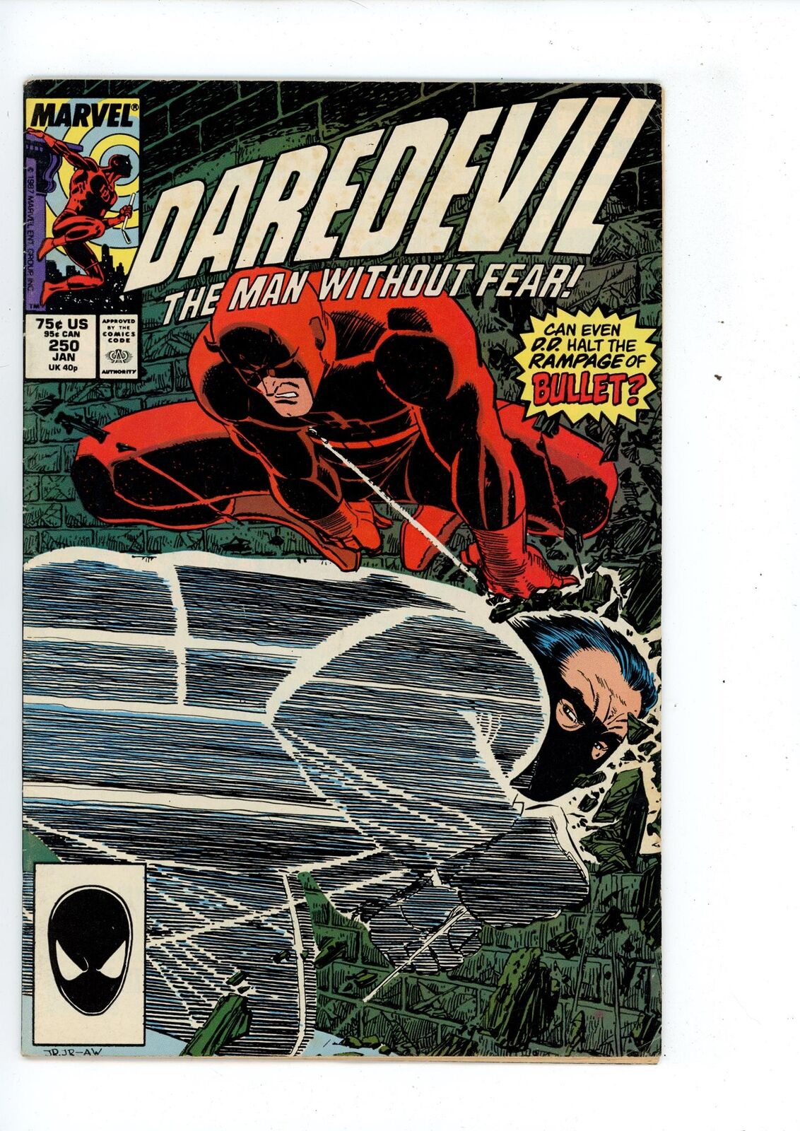 Daredevil #250 (1988) First Appearance: Bullet Marvel Comics