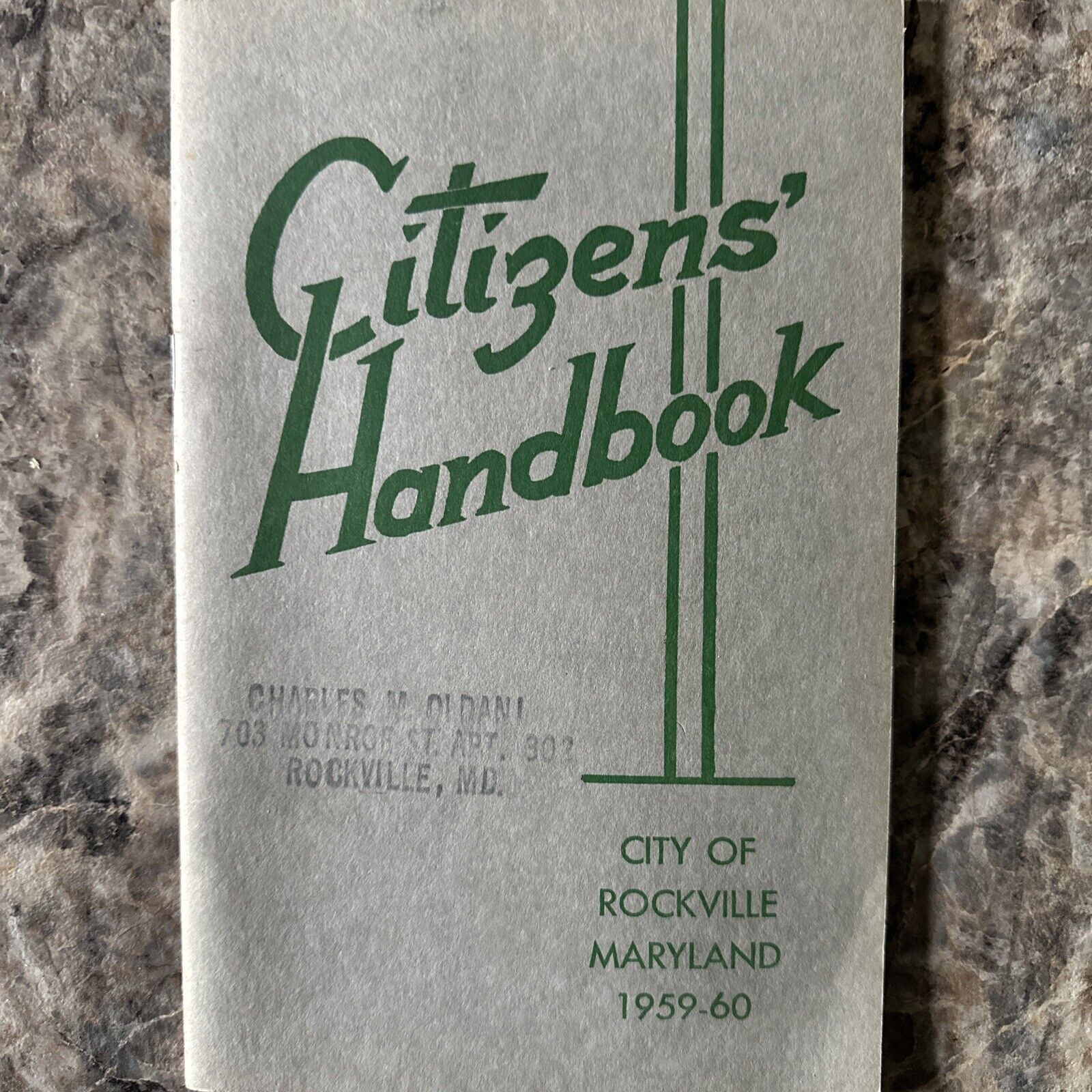 Vintage 1959-60 Citizens Handbook City Of Rockville Maryland 