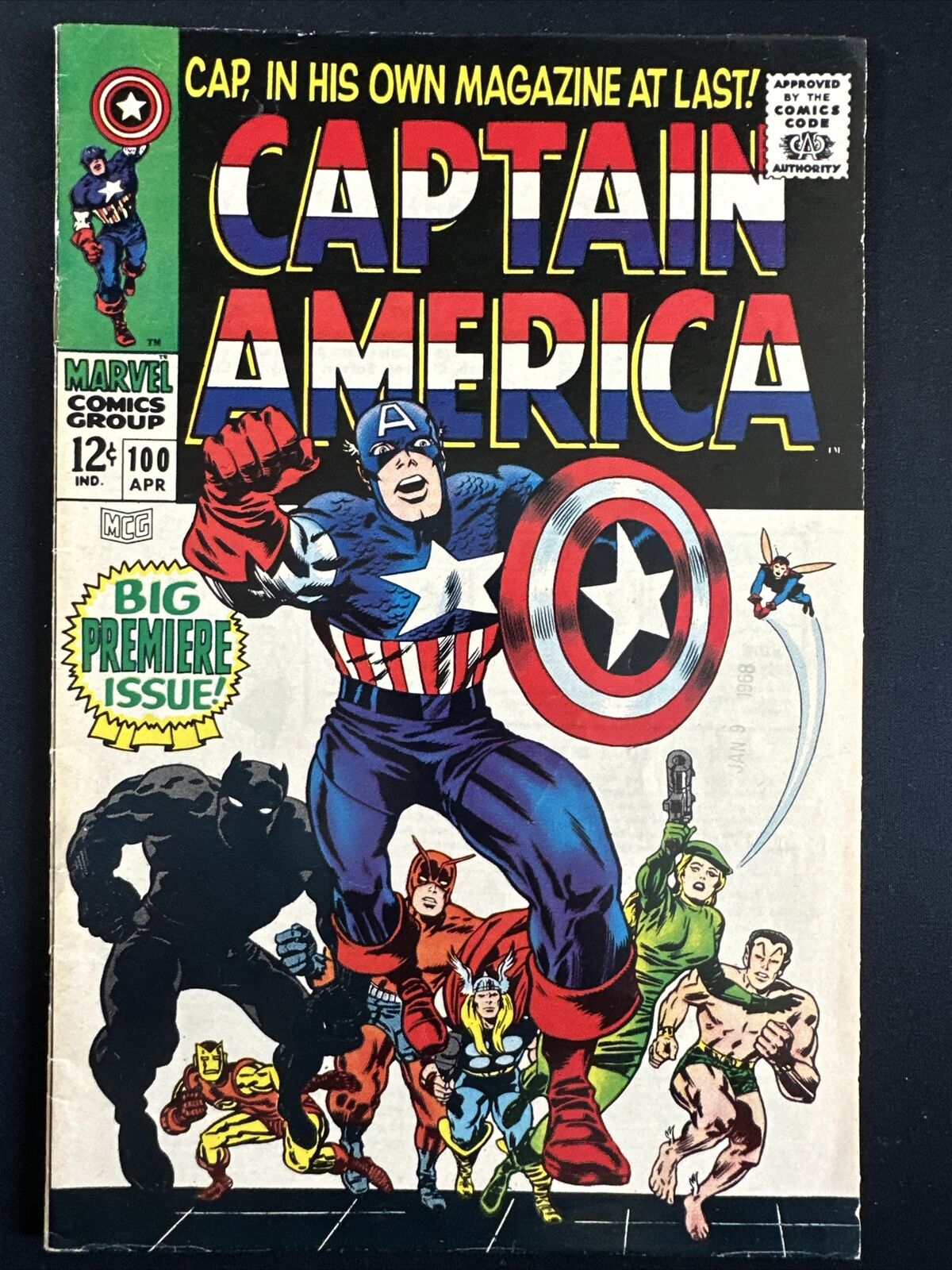 Captain America #100 Vintage Marvel Comics Silver Age 1st Print 1968 Fine *A1