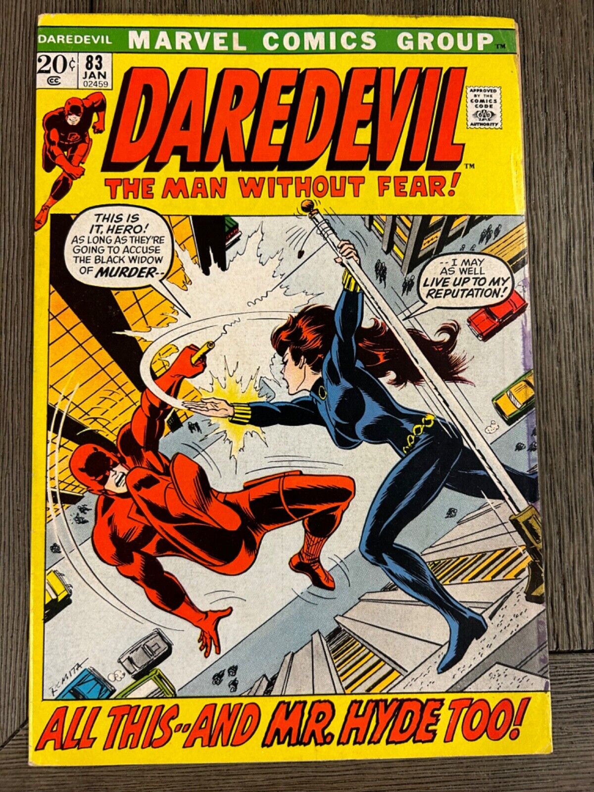 Daredevil #83 1972 Marvel Comic Book Bronze Age Black Widow John Romona VG+