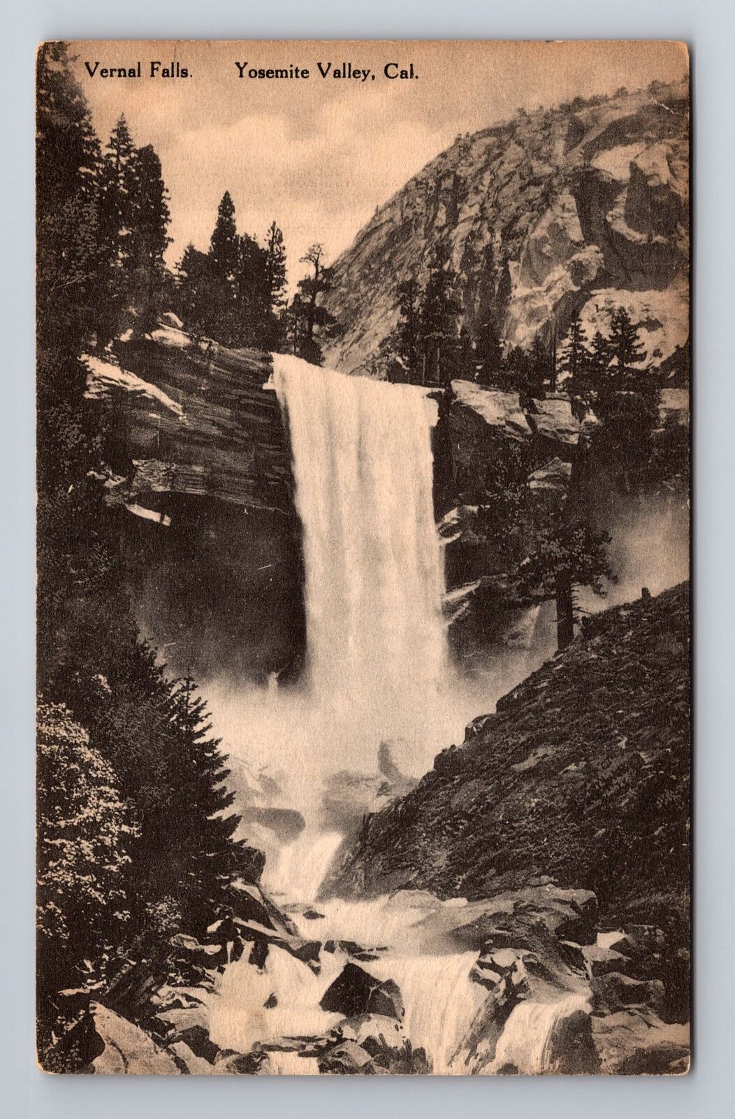 Yosemite Valley CA-California, Vernal Falls, Antique, Vintage c1915 Postcard