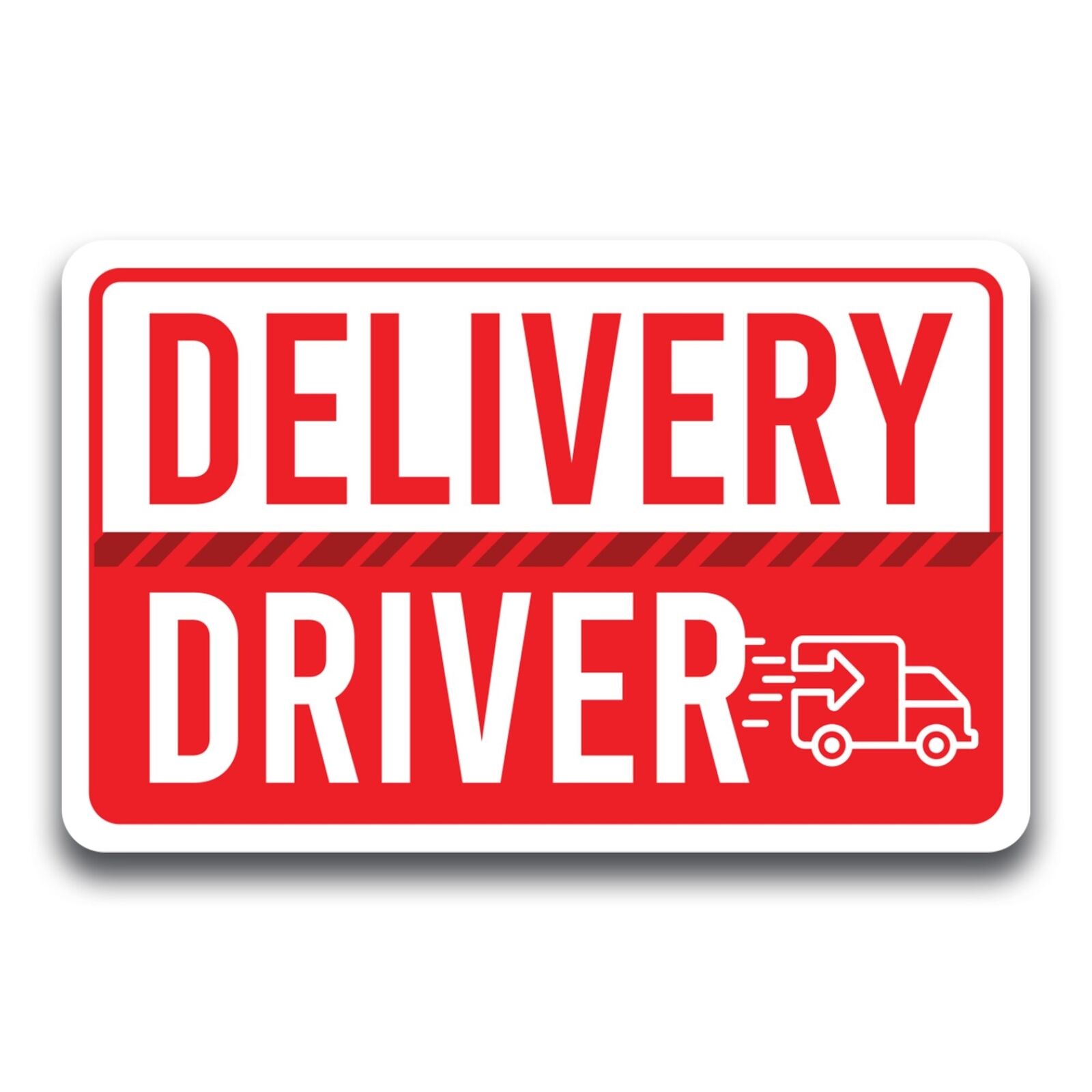 Magnet Me Up Red Delivery Driver Frequent Stops Magnet Decal, 5x8 inch, Delivery