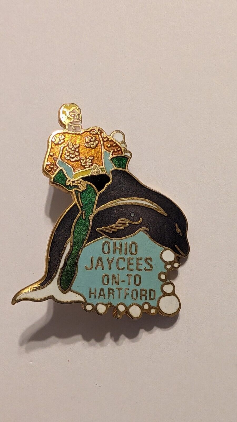 Aquaman Vintage Ohio Jaycees Enamel Lapel Pin