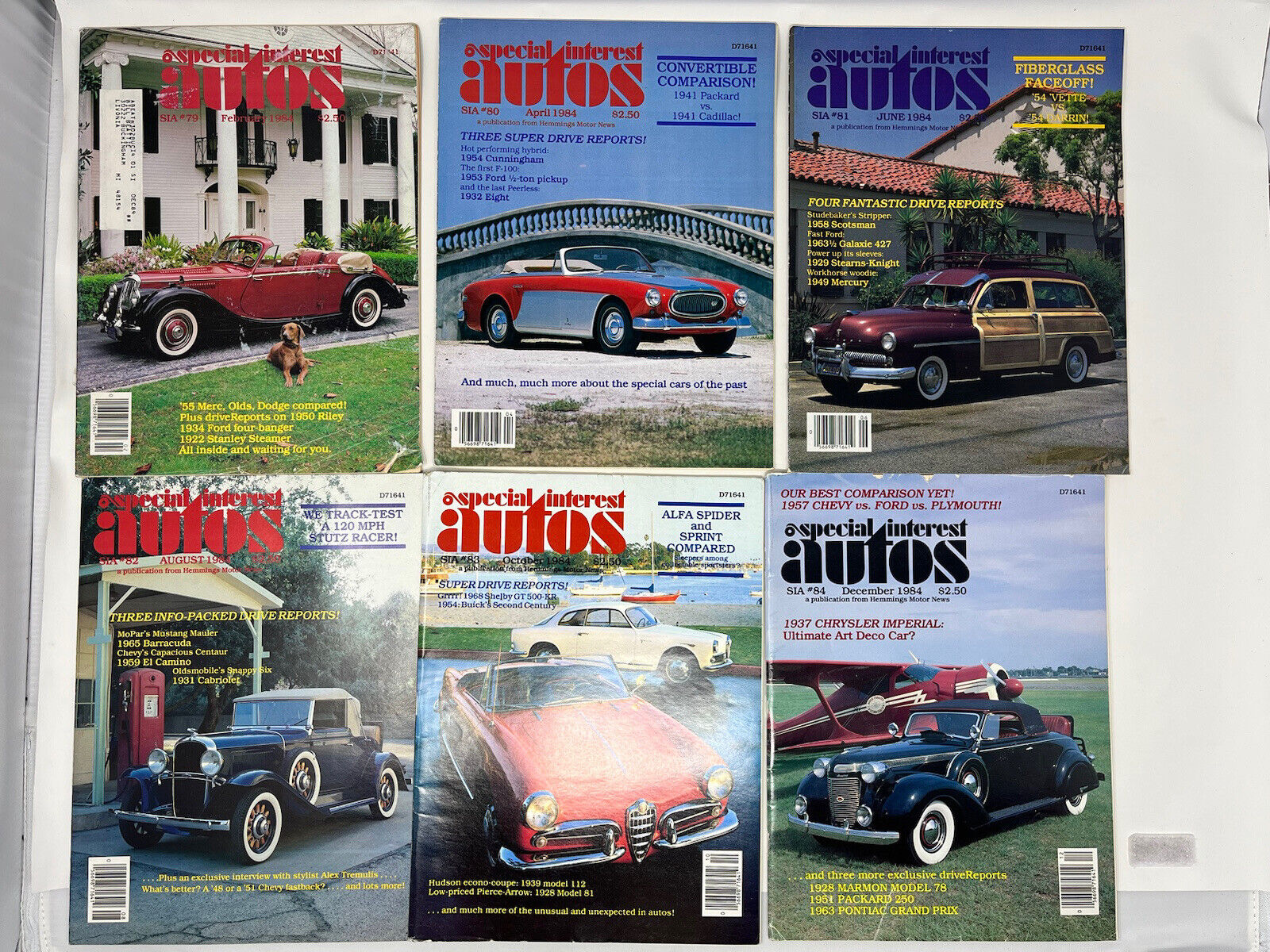  Lot of 6 1984 Special Interest Autos Magazines Complete Set