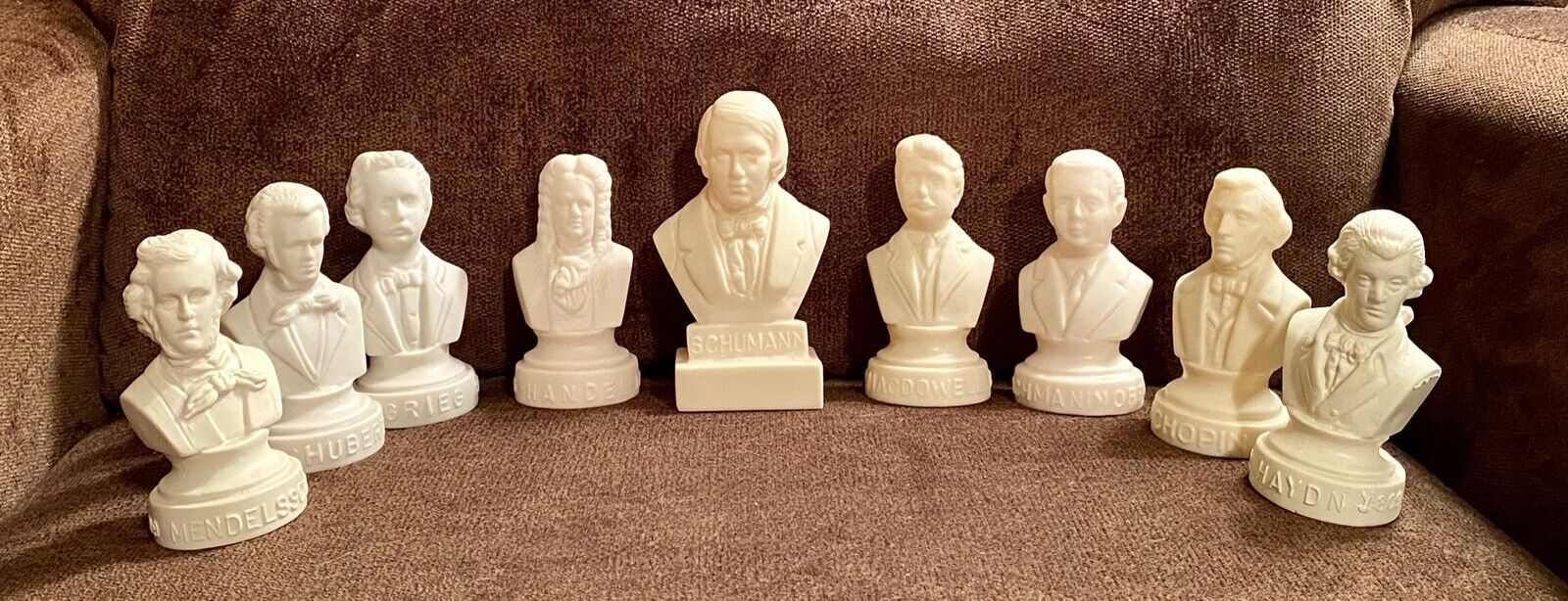 Set of 9 Vintage HALBE Famous Composers Statuettes Bust Figurine Collection 4-5”