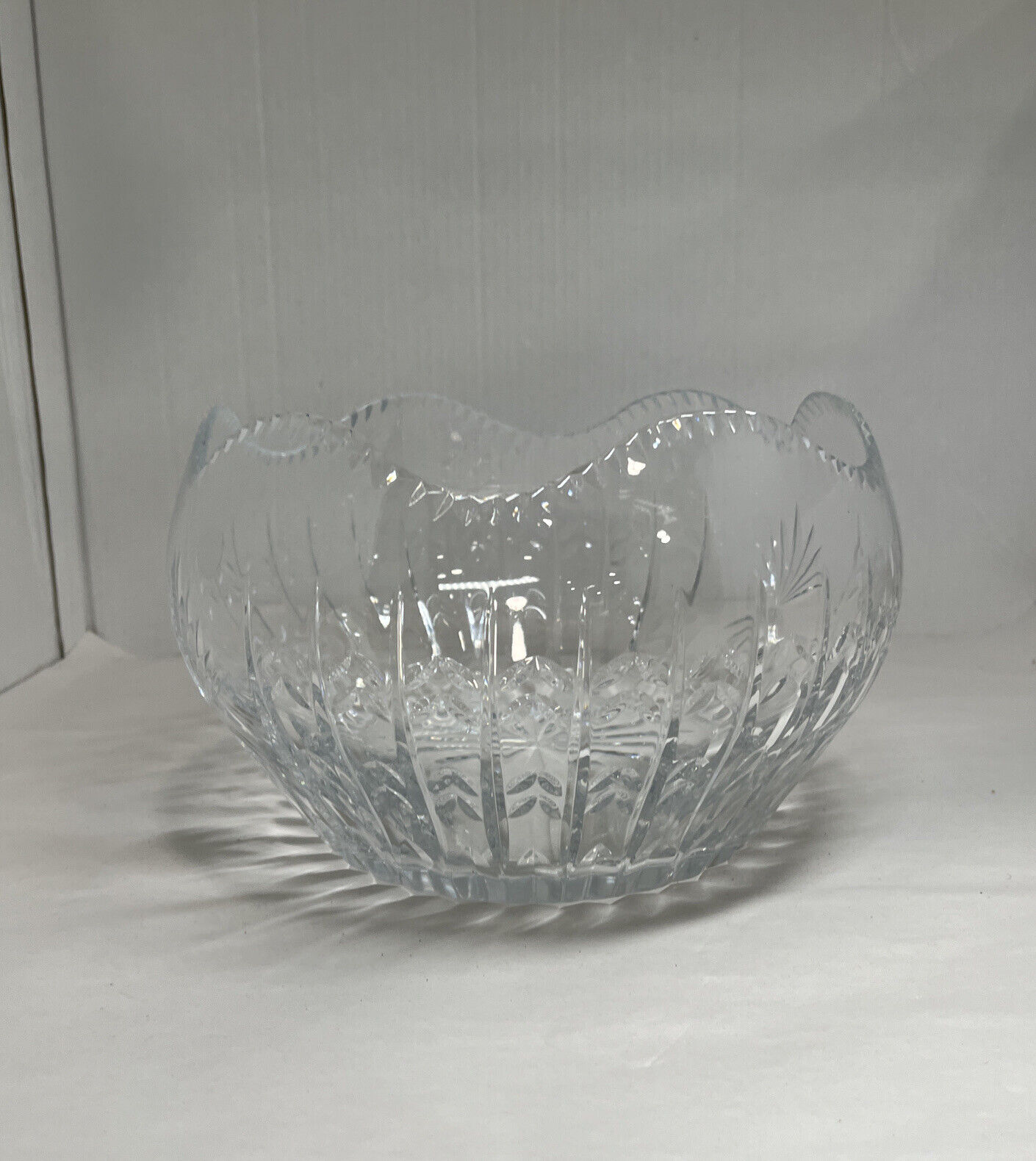 HOUSE OF IGOR CARL FABERGE LARGE CRYSTAL CUT CENTERPIECE BOWL