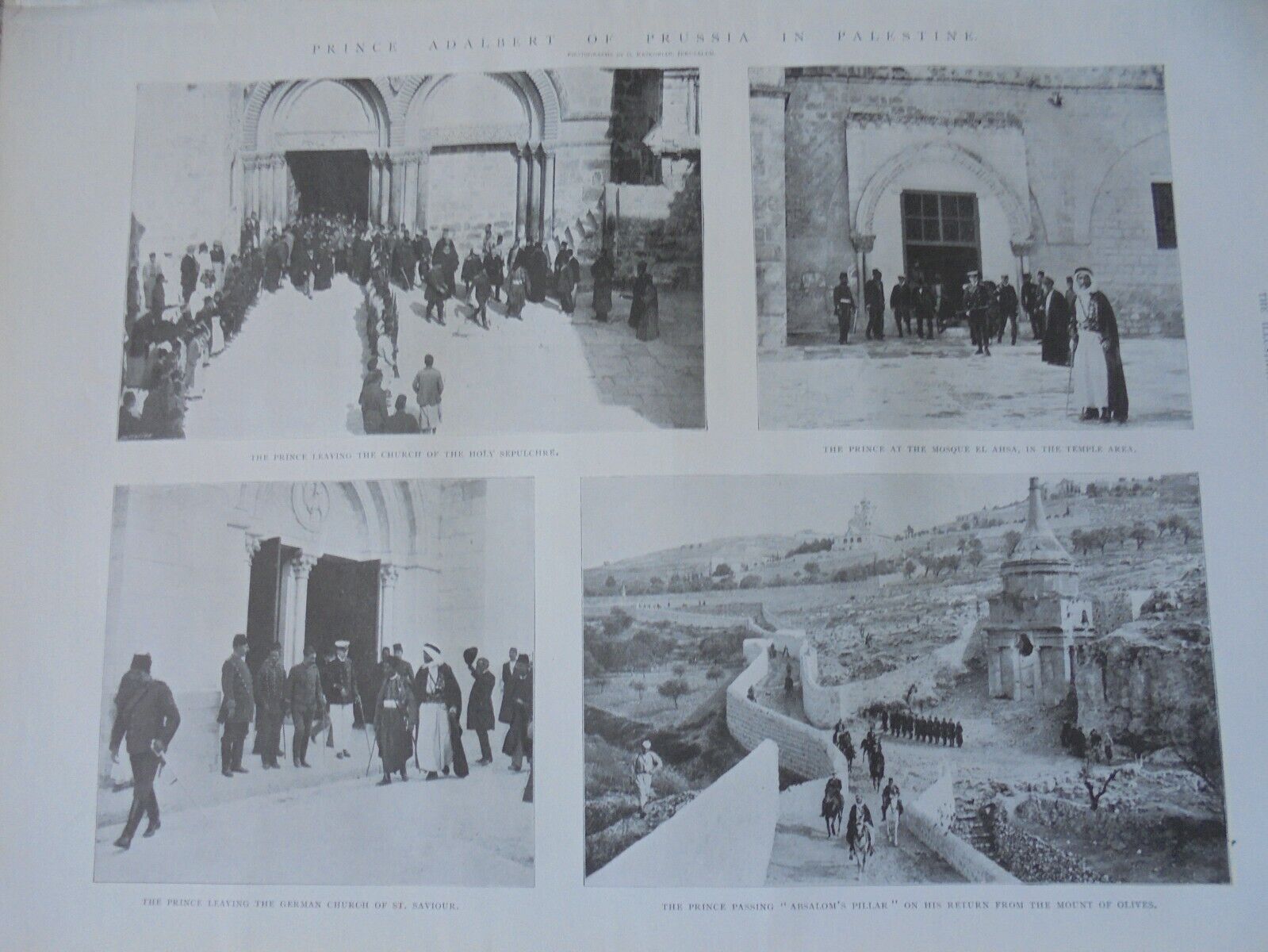 Printed photos Prince Adalbert of Prussia in Palestine 1901 ref ac