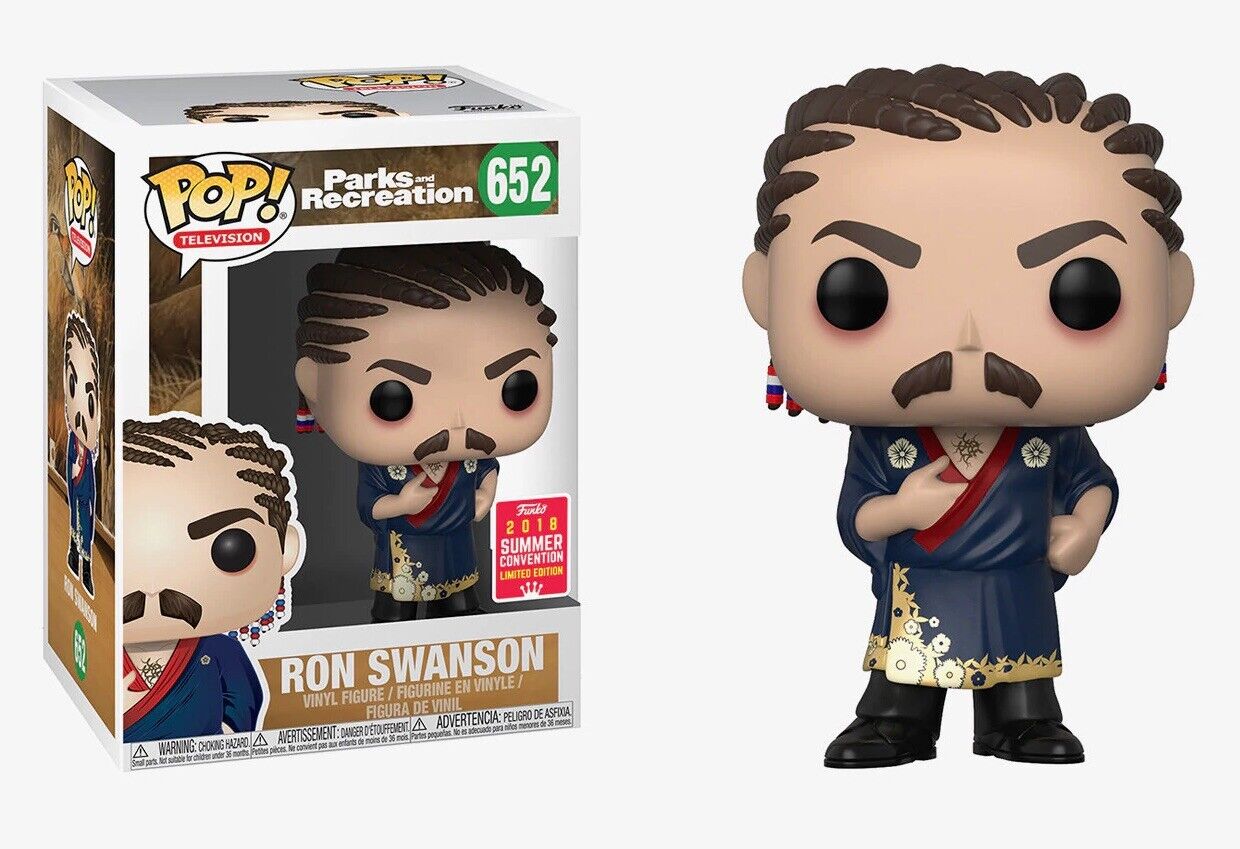 Funko Pop RON SWANSON CORNROWS SDCC Convention Excl. Parks and Recreation #652
