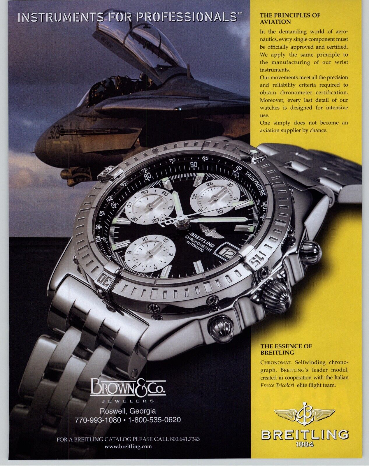 2002 Breitling Chromomat Chronograph Watch Art Vintage Print Ad Fighter Jet Pic