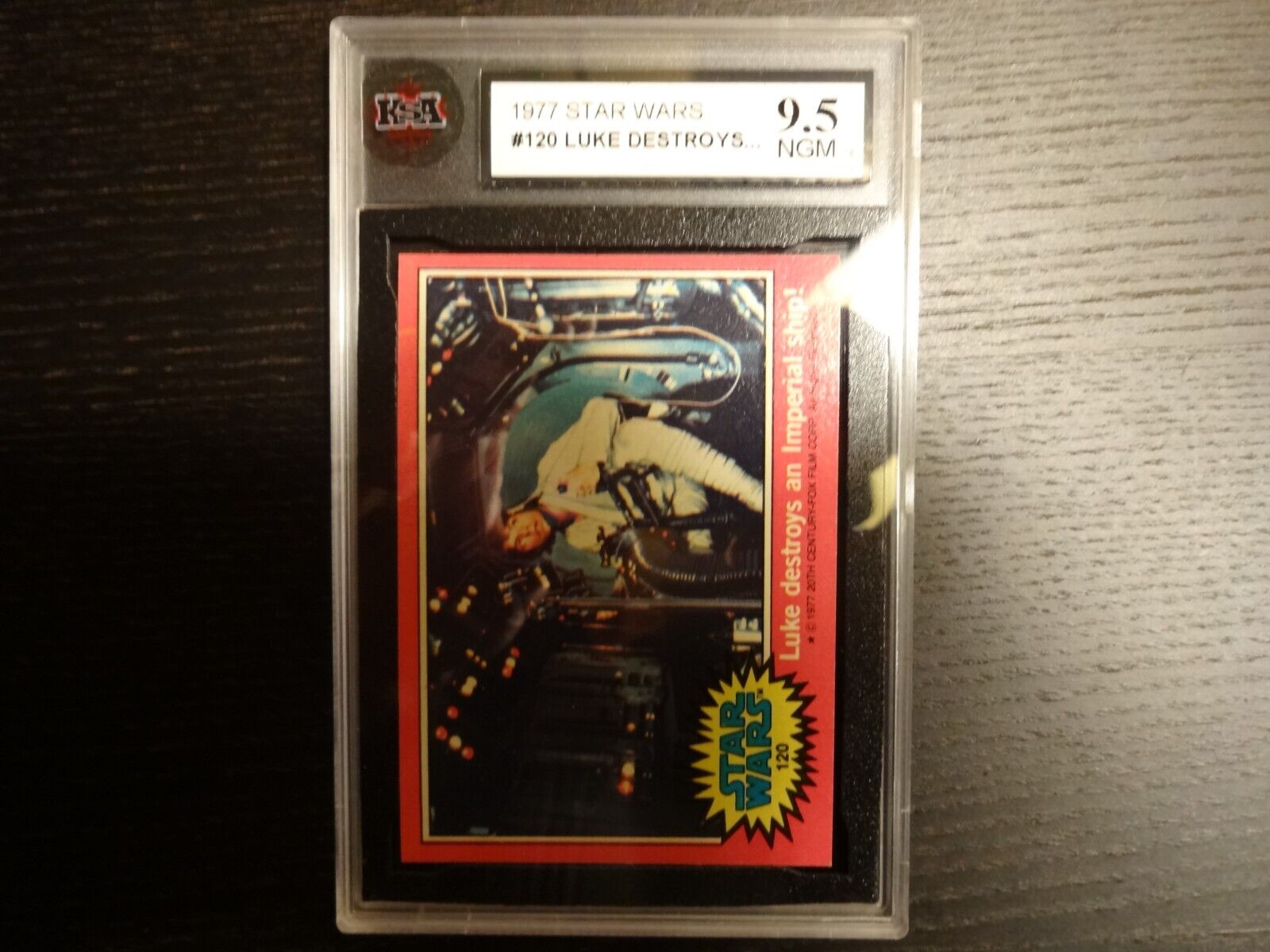 1977 STAR WARS Ser. 2 (Red) Card #120 Luke Destroys Imperial KSA 9.5~PSA (GEM)💎