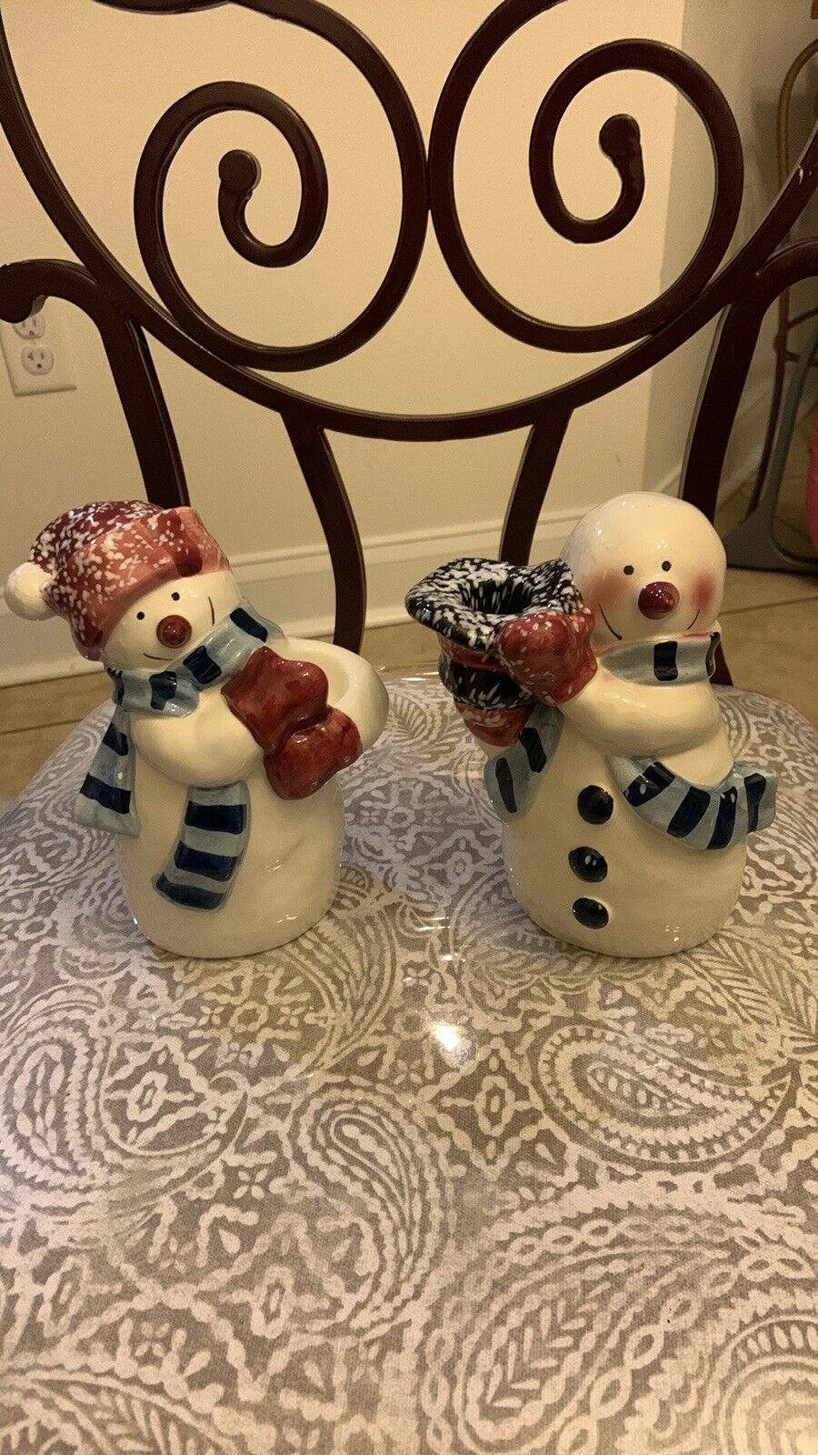 Set Snowman ⛄️ candle holders. Frosty. Christmas decorations 