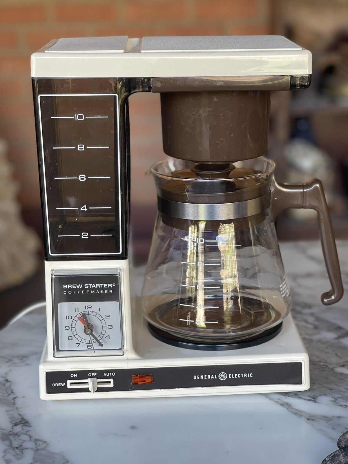 Vintage General Electric GE Brew Starter 10Cp AutoDrip Coffee Maker +Clock Works