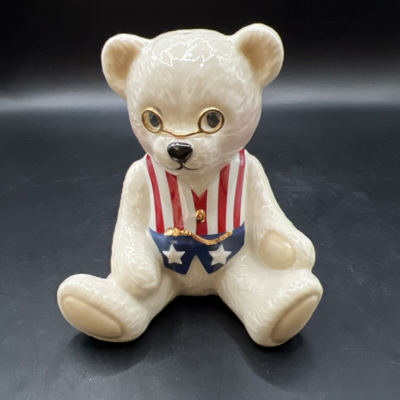 Lenox Teddy\'s 100th Anniversary Patriotic Teddy Bear Fine Porcelain Figurine