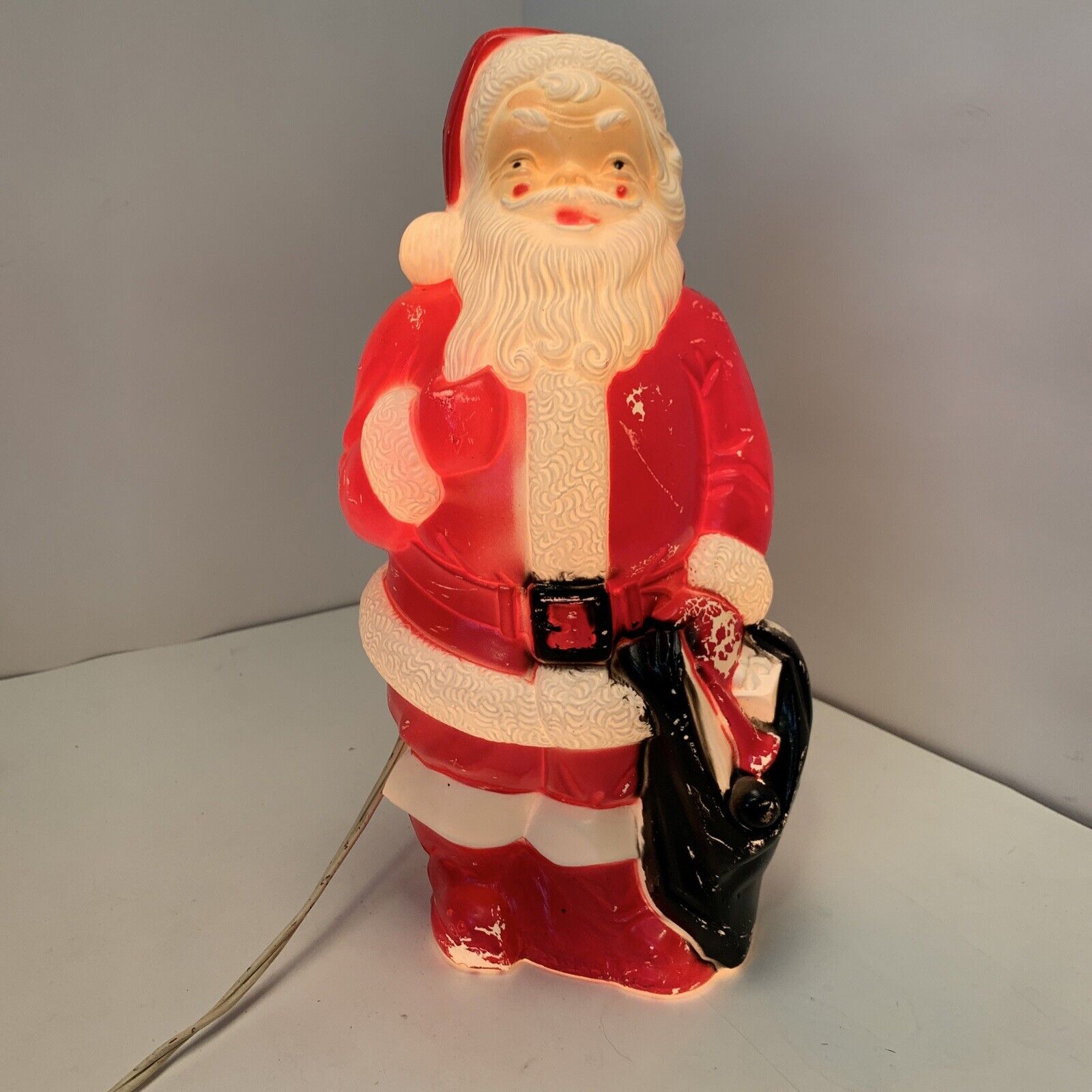 Vintage Empire Christmas Santa Claus Tabletop Blow Mold 13 Inch Lighted 1968 MCM