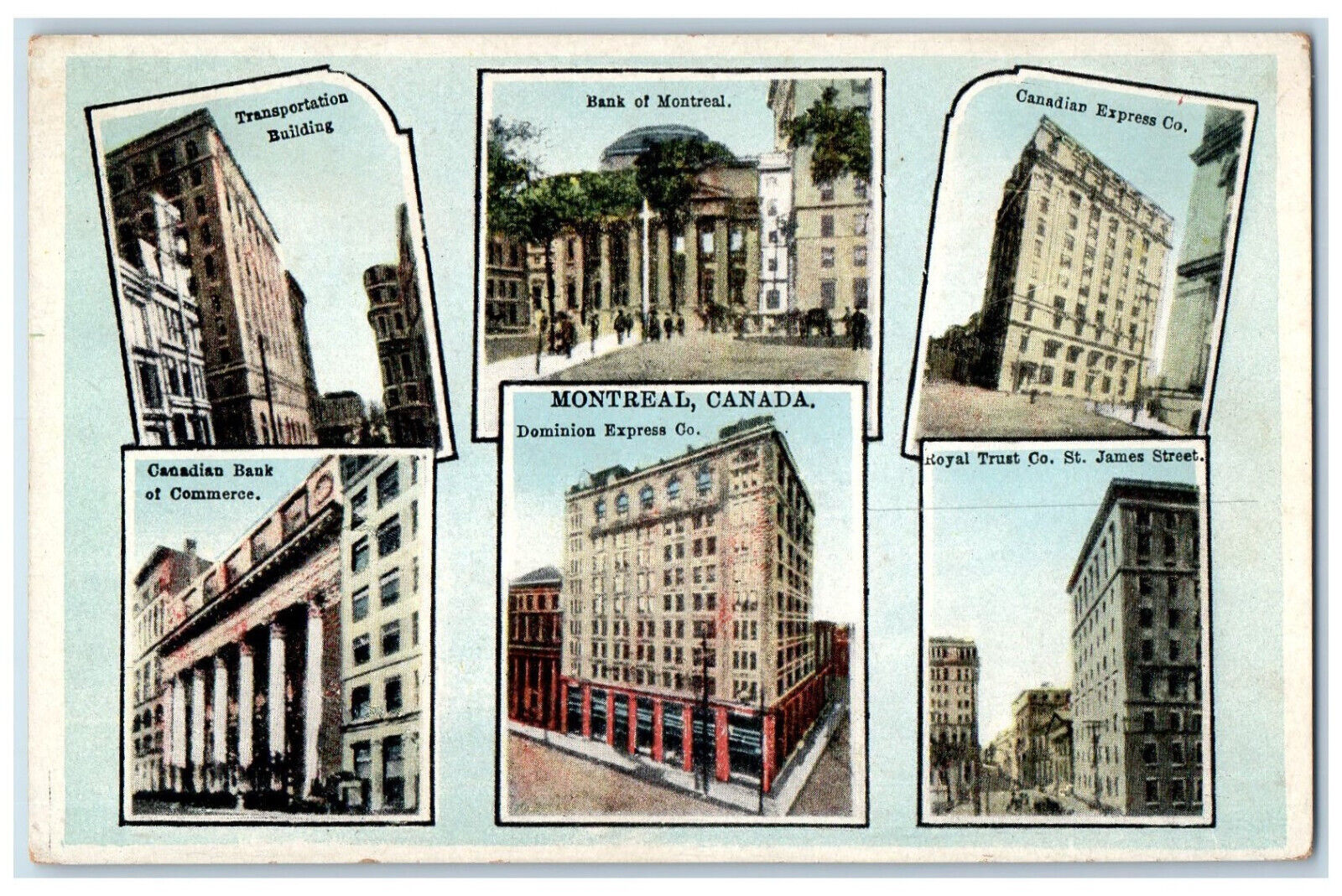 c1920\'s Montreal Quebec Canada Multiview of Buildings Antique Postcard