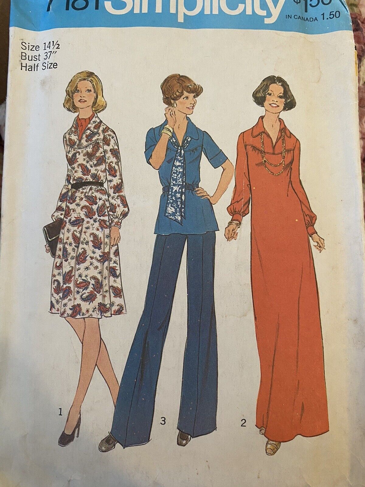 Vintage 1975 Simplicity Sewing Pattern 7181 Size 14.5 Cut and Complete 
