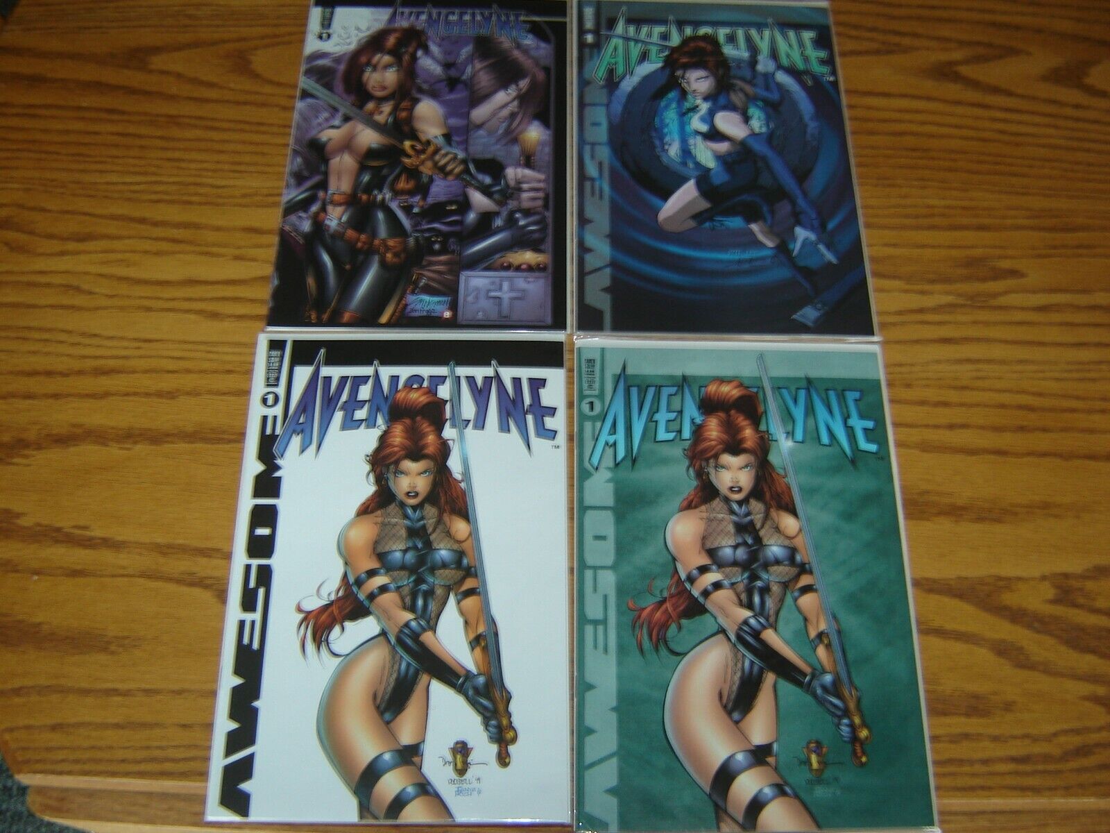 AVENGELYNE #1s (Lot of 4) White - Green - Variant - Pat Lee 1999 Awesome SEXY
