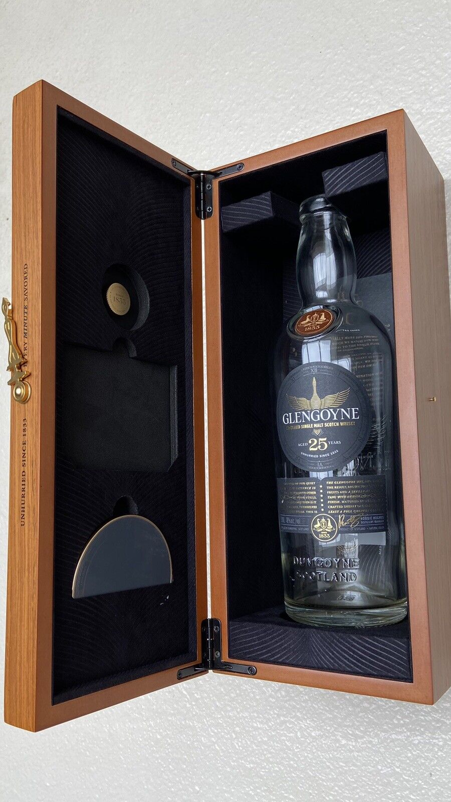 glengoyne 25 Empty Bottle W Original Wooden Case