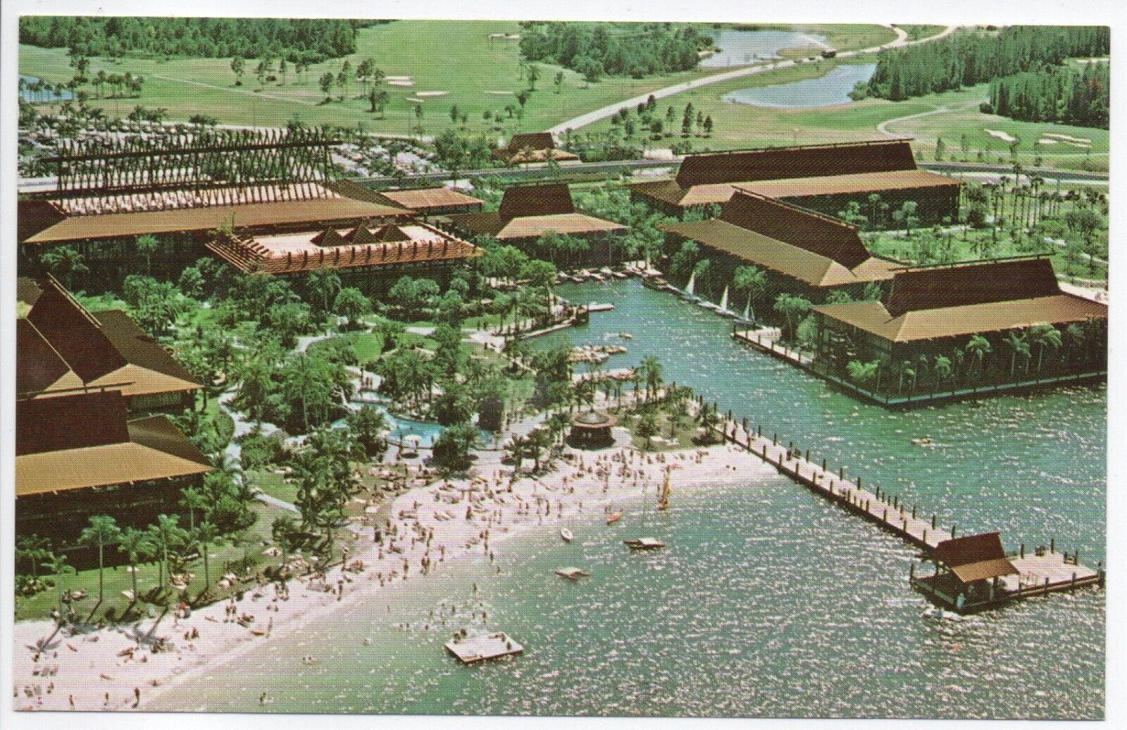 Postcard Aloha From South Seas Polynesian Village Lagoon Disney World Florida FL