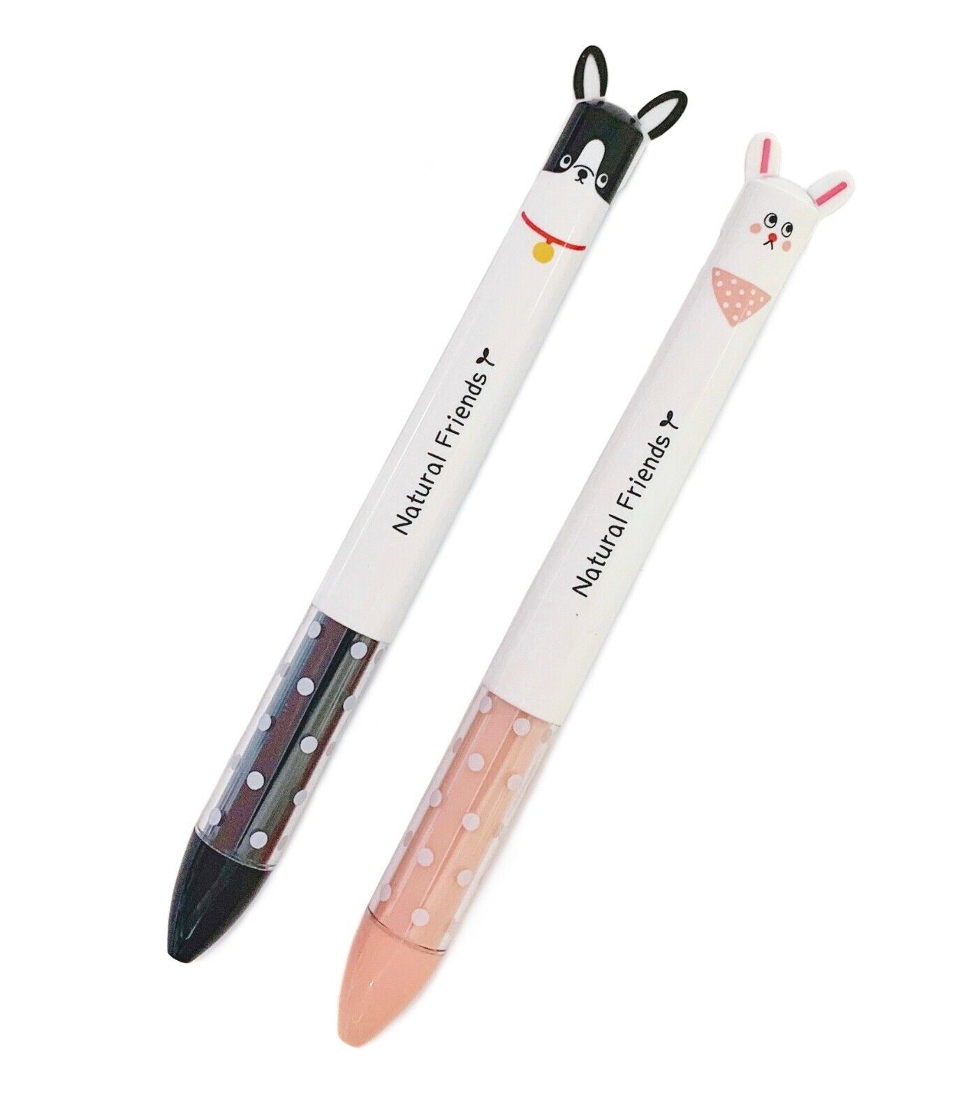 2pcs Daiso Dog & Rabbit 2 Colors Ballpoint Pen Black & Red Ink w/ tracking no.