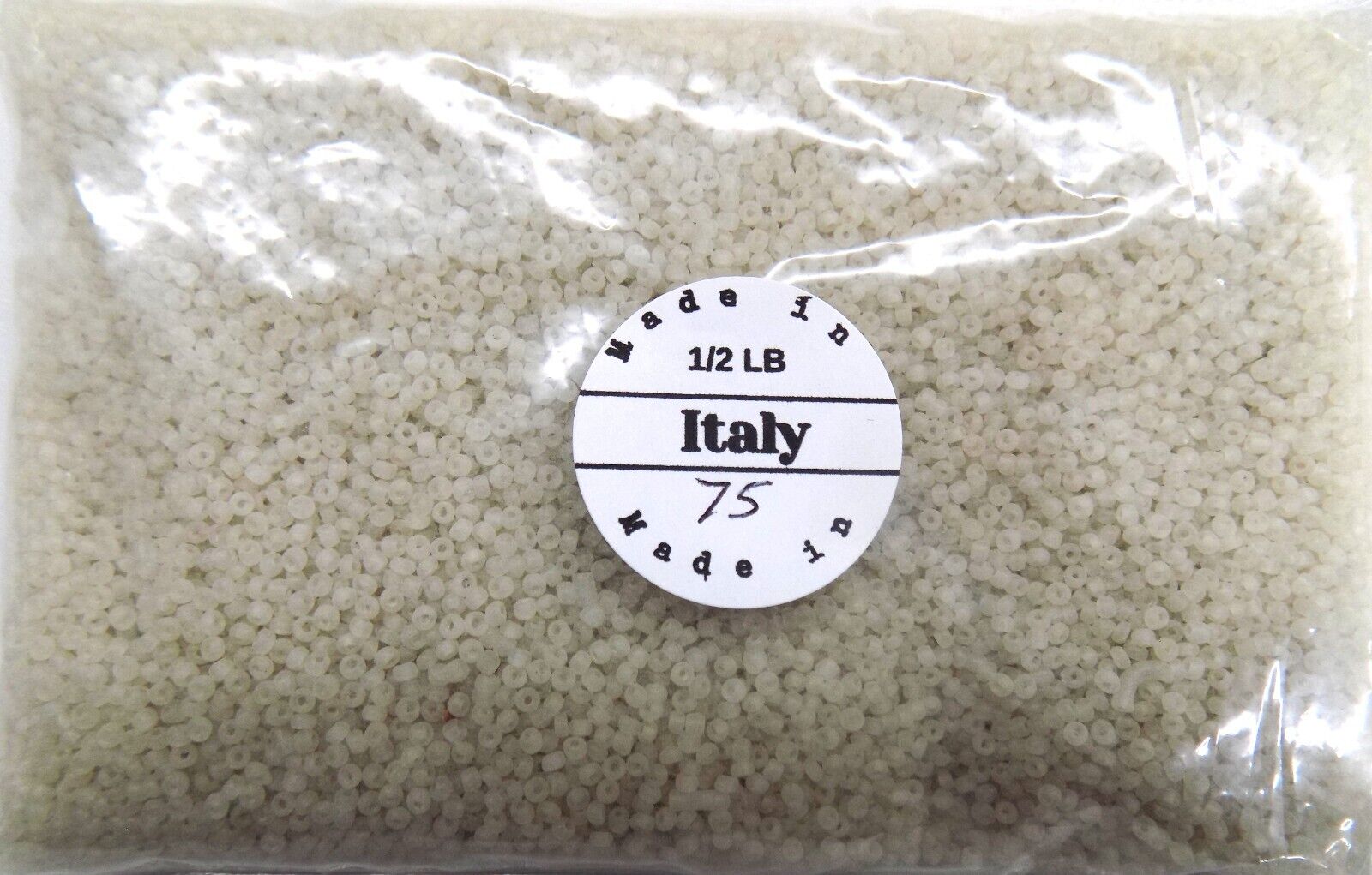 1/2# Pound 10/0 Greasy White Opal Antique Venetian Seed Beads African Trade V 75