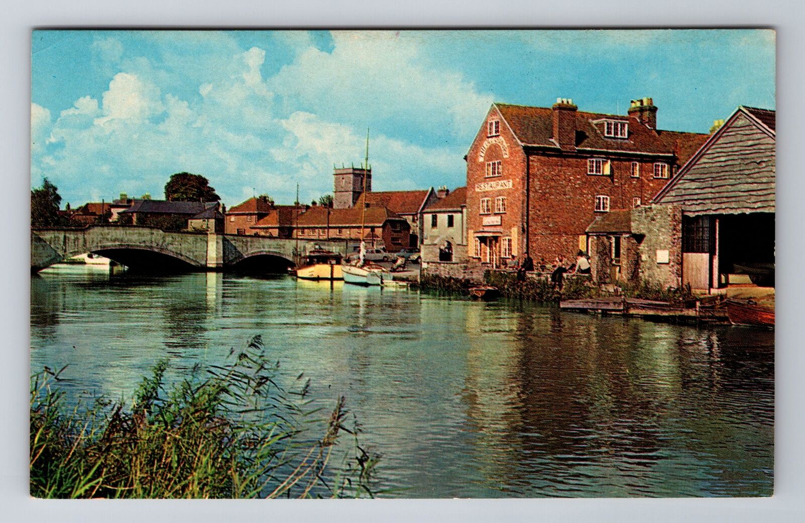 Wareham-United Kingdom, Old Granary Pub, South Bridge, Antique Vintage Postcard