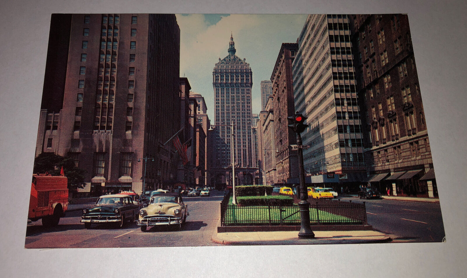 New York City Park Avenue Grand Central Station 51st Street Postcard Old Cars