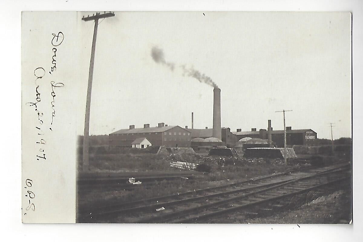 1907 Dows, Iowa Brick Factory RPPC