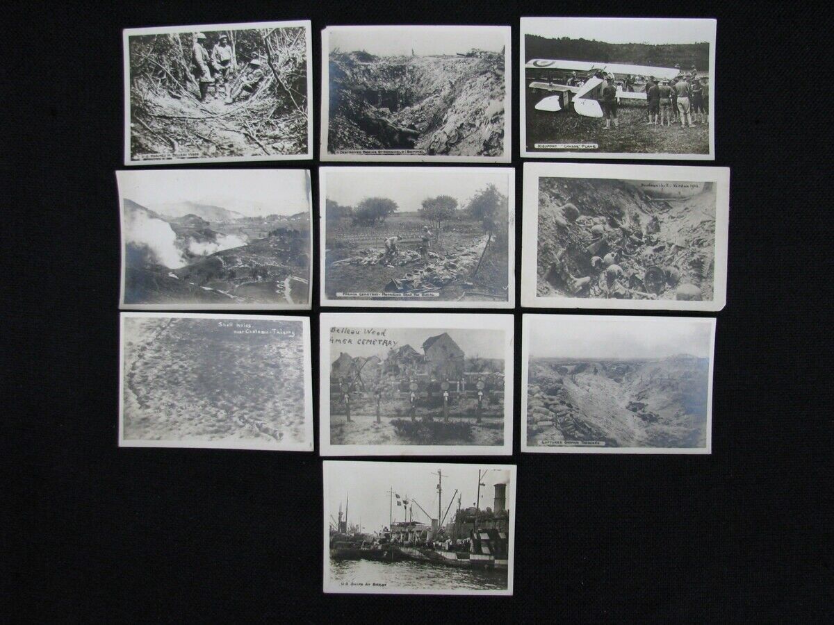 Lot of 10 WW1 Original Military Photos Soldiers, Locations, Equipment WW1 (F)