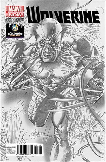 Wolverine #1 Horn Sketch Variant 2nd Printing VF 8.0 2014 Stock Image
