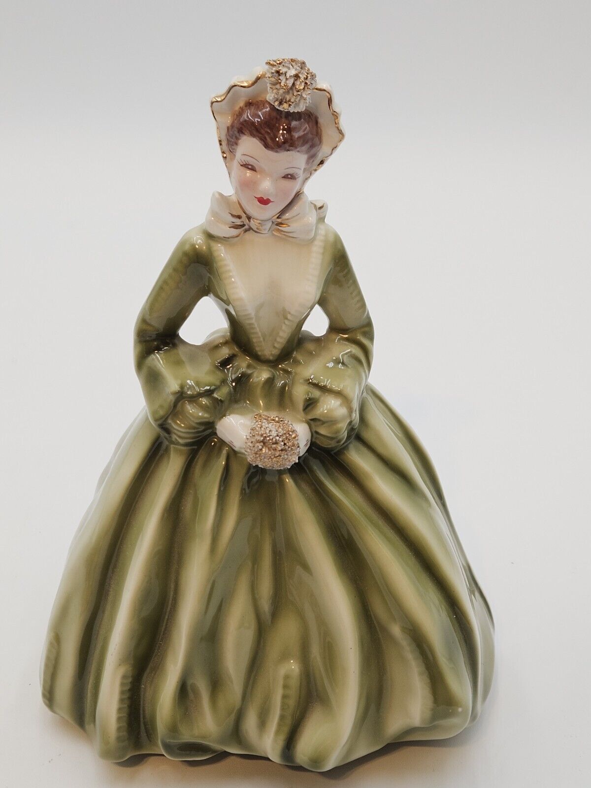 Vintage Florence Ceramics Sue Ellen Figurine Green Dress 8 Inch Tall Woman 