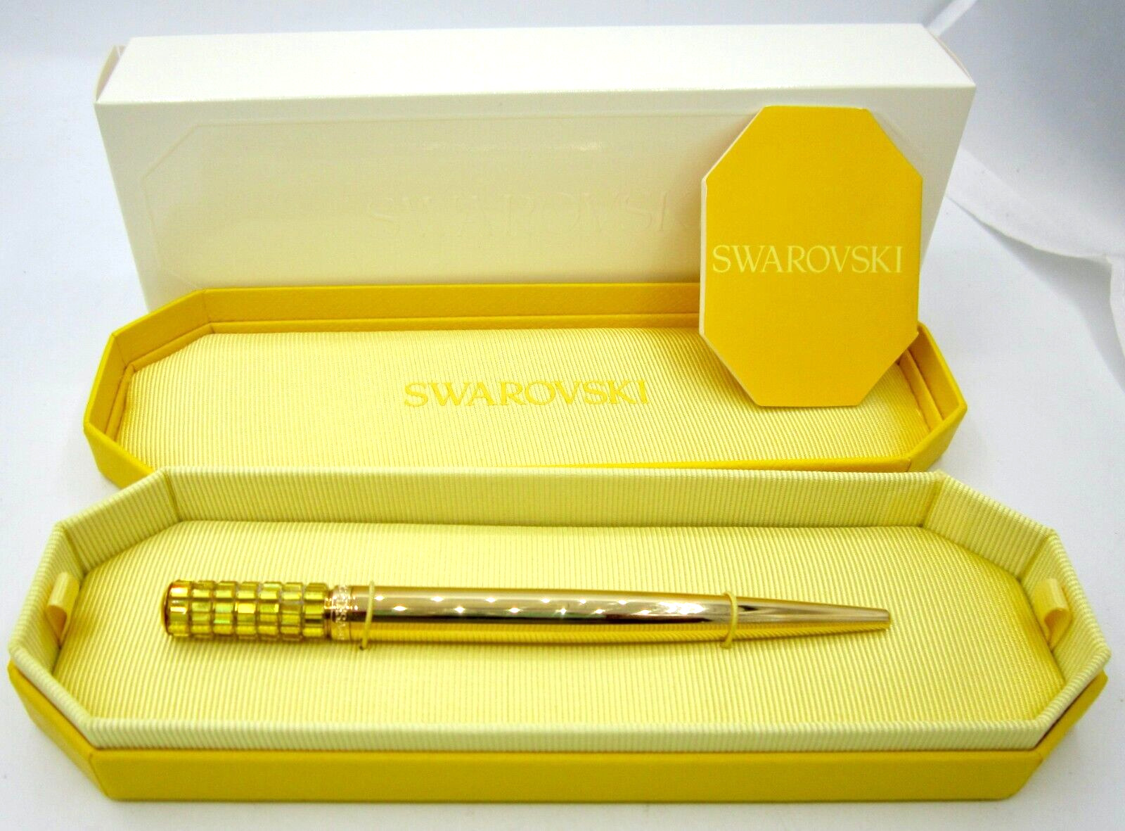 Swarovski Gold Tone & Crystal Ballpoint Pen (5618156) In Original Box