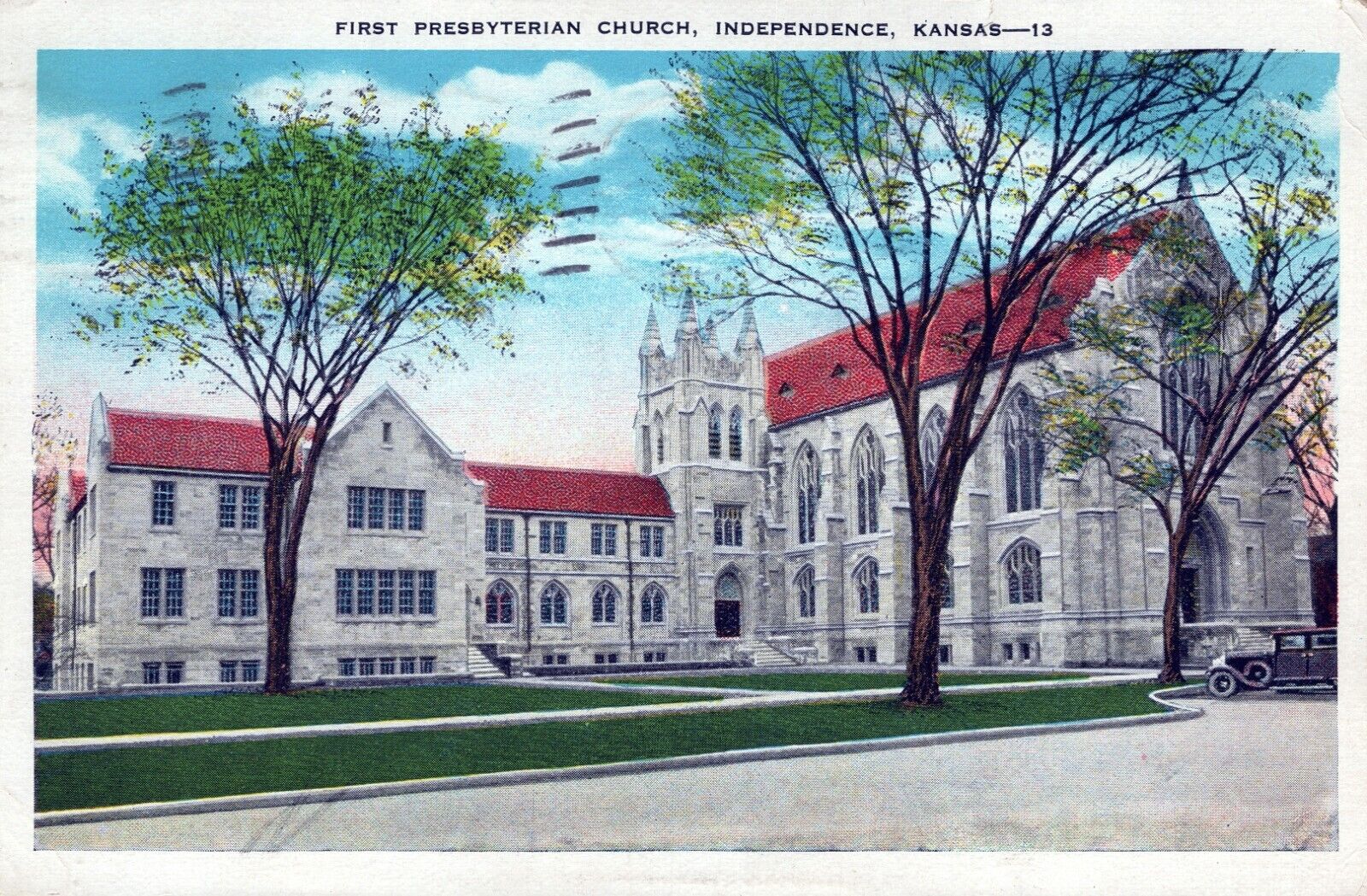 First Presbyterian Church Independence Kansas Posted in 1940 Postcard