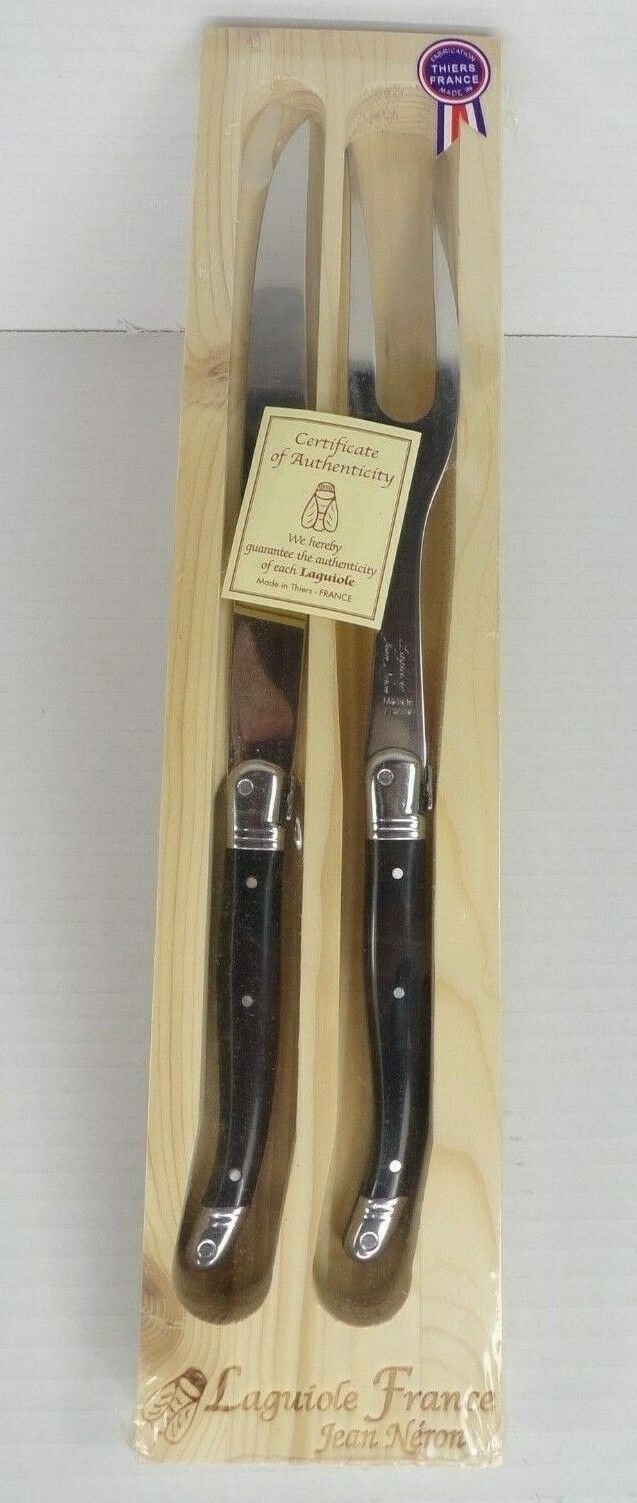 Pottery Barn High Quality Laguiole Stainless Steel Carving Set Black 2 Pc  #9853