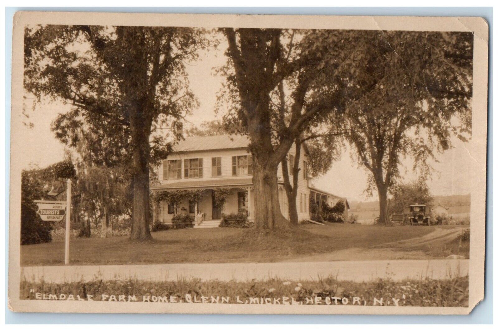 c1910\'s Elmdale Farm Home Glenn L. Mickel Hector NY RPPC Photo Antique Postcard