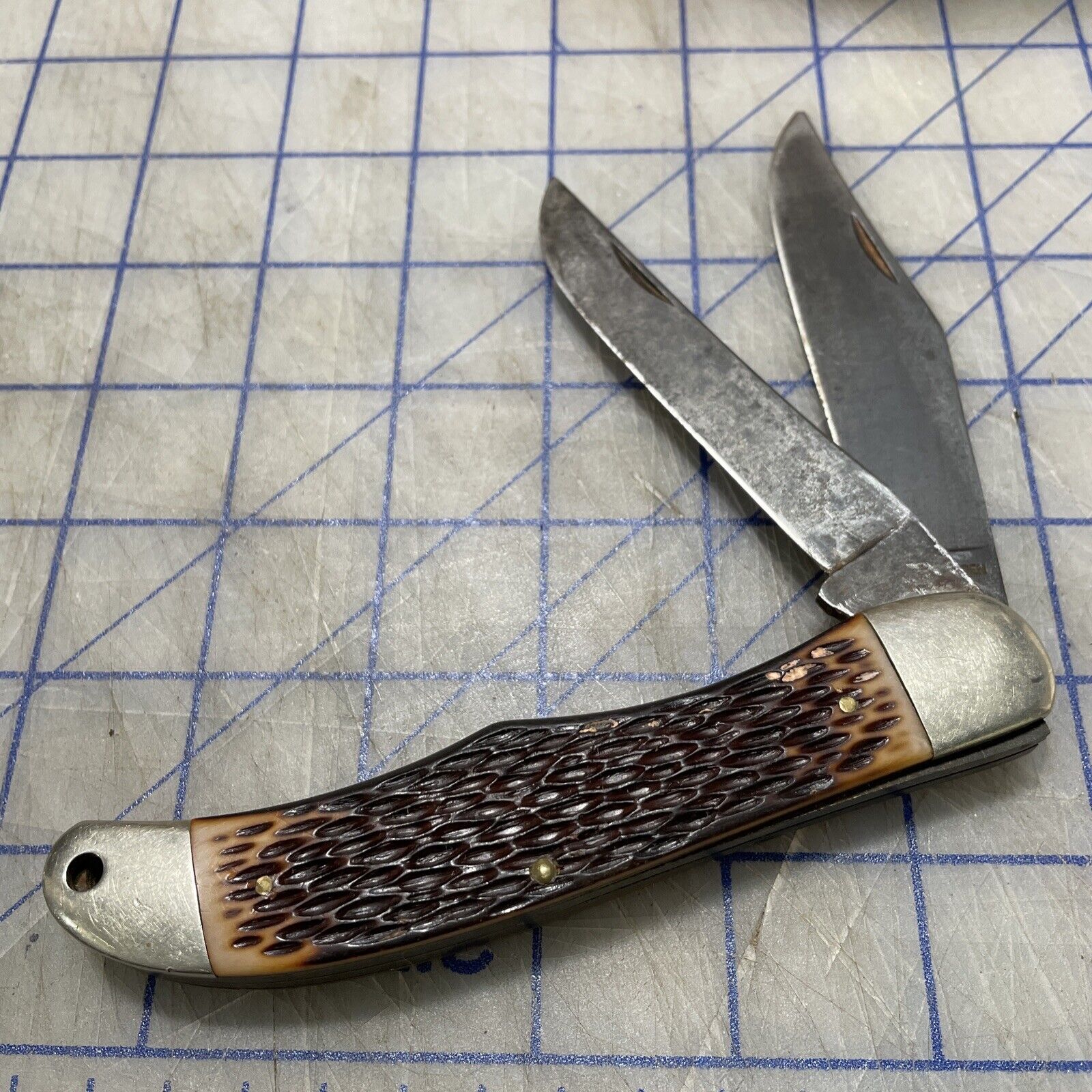 schrade walden knife ny usa 225H 2 Blade Knife Vintage