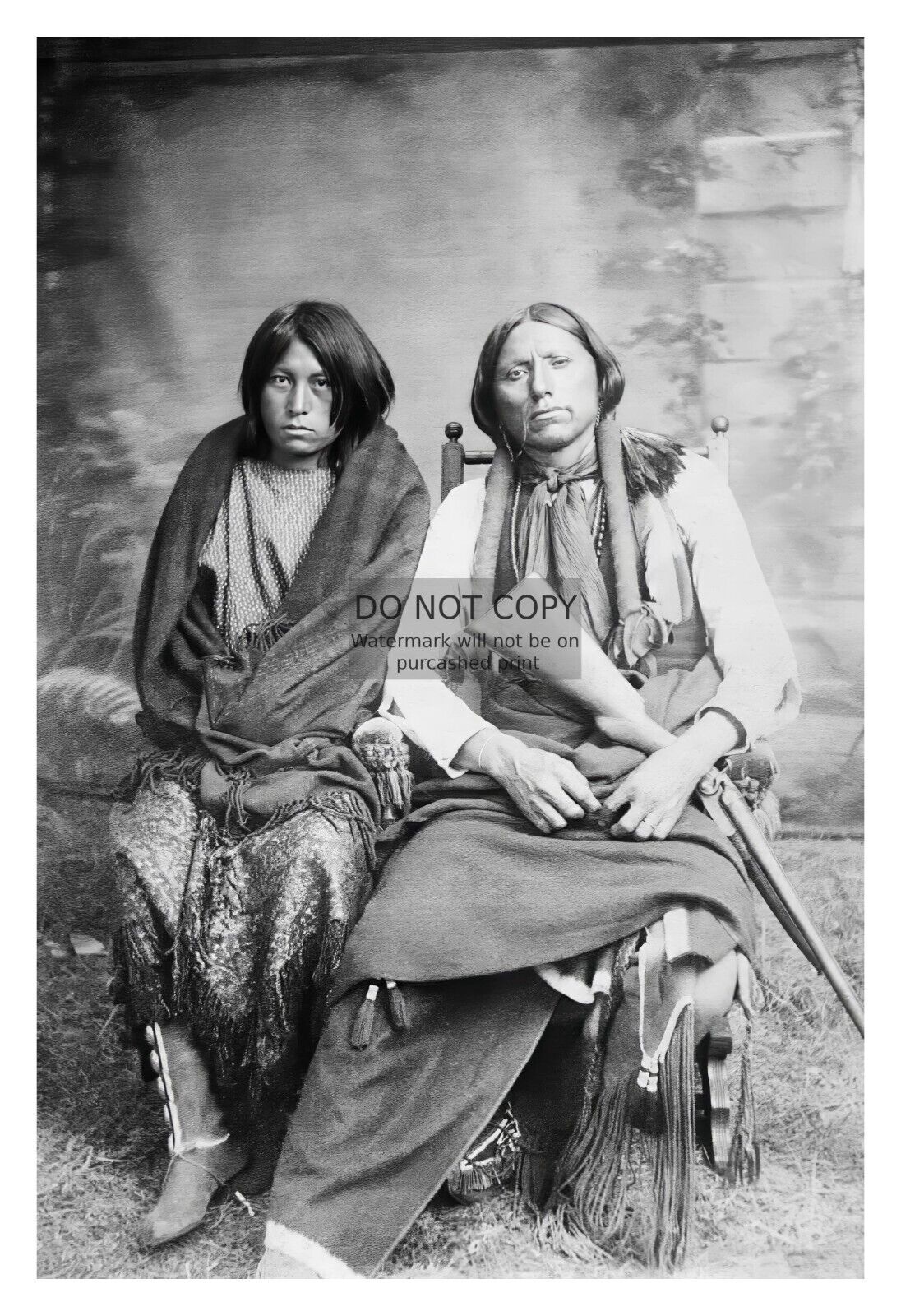 CHIEF QUANAH PARKER NATIVE AMERICAN LEADER AND HIS WIFE 4X6 PHOTO
