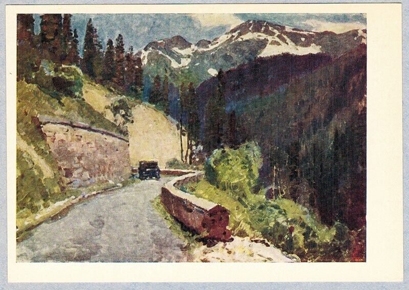 N.Kalakhov 1963 Russian postcard KLUKHORSKY PASS Main Caucasian Range