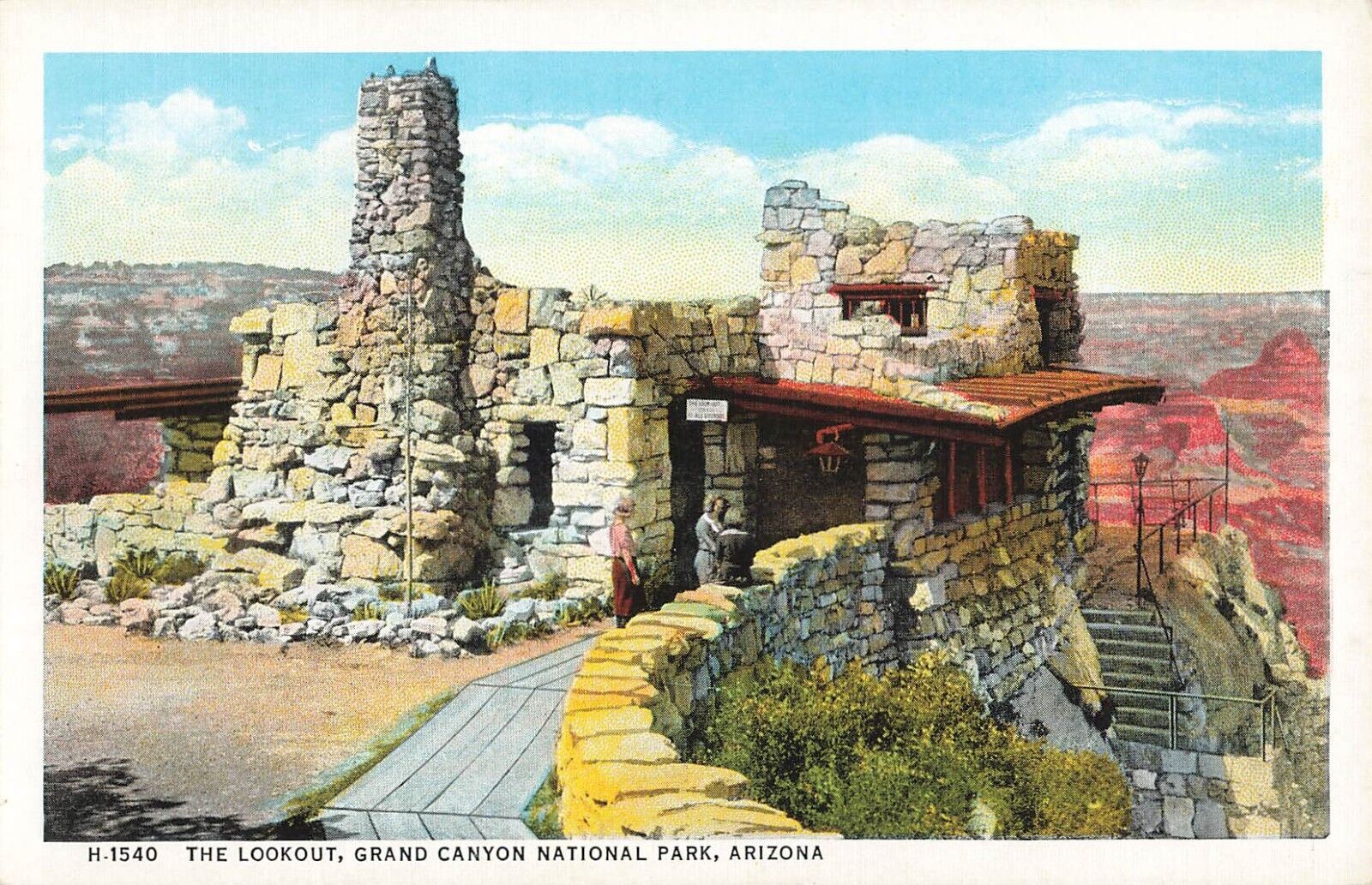 Postcard The Lookout, Grand Canyon Nat\'l Park AZ Fred Harvey