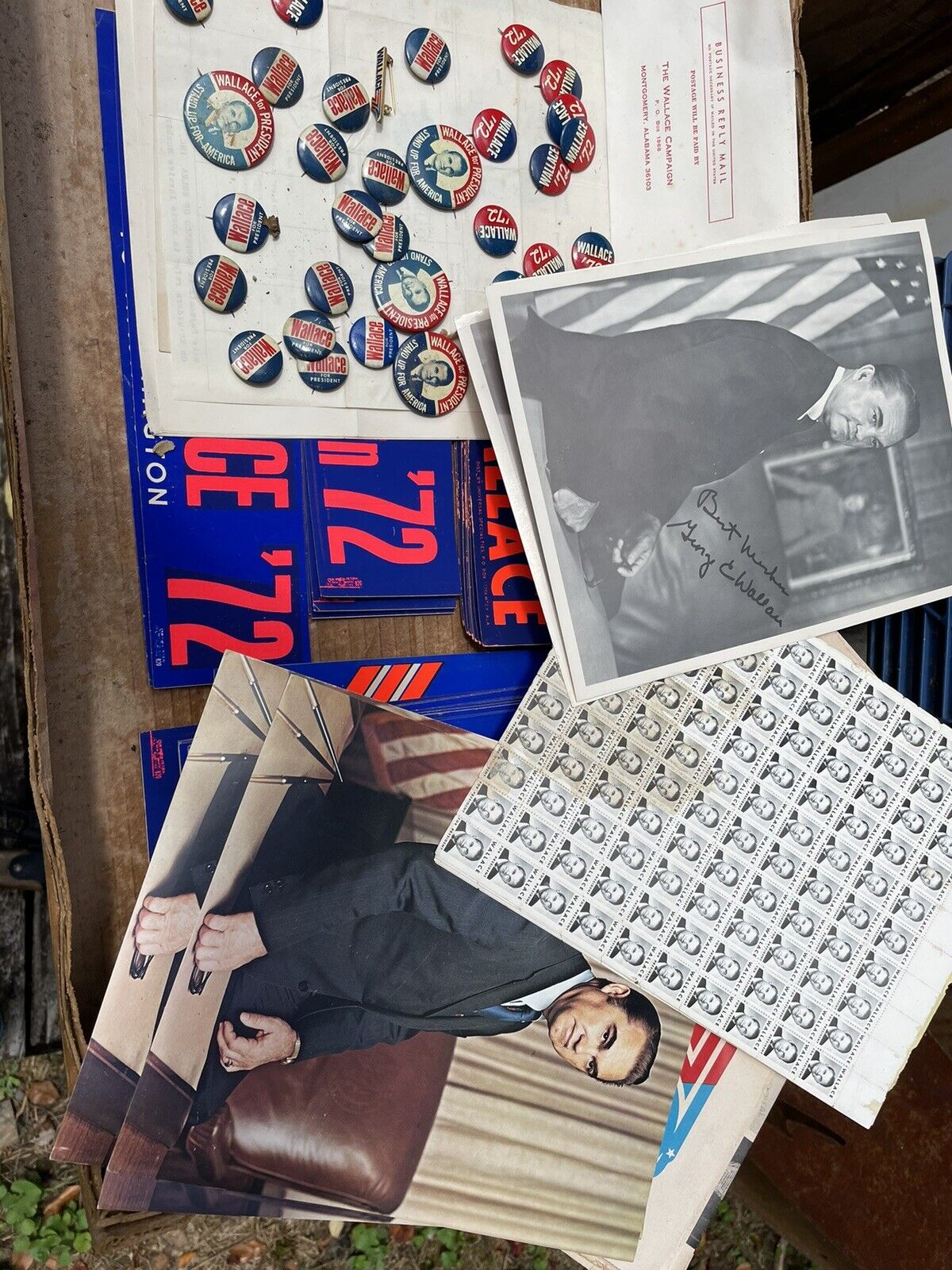 GEORGE WALLACE  PRESIDENTIAL POLITICAL CAMPAIGN  WORKER DEAL LOT PIN STICKERS 